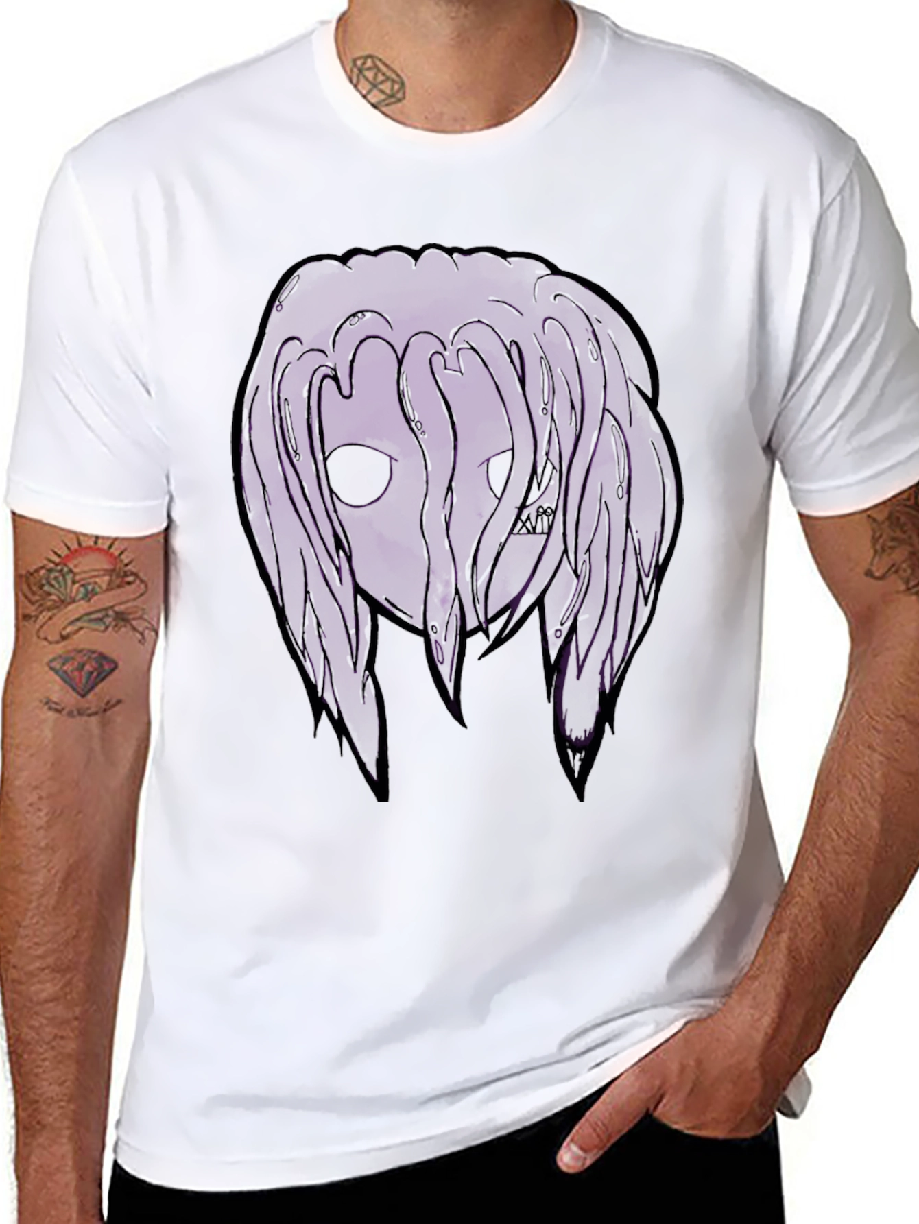 Dark Purple Graphic Print T-Shirt