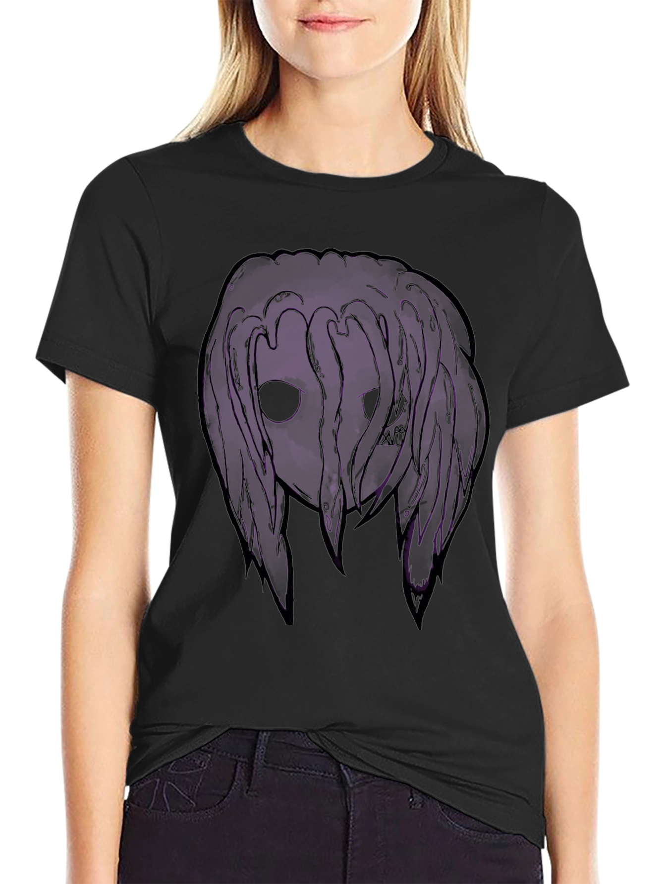 Dark Purple Graphic Print T-Shirt