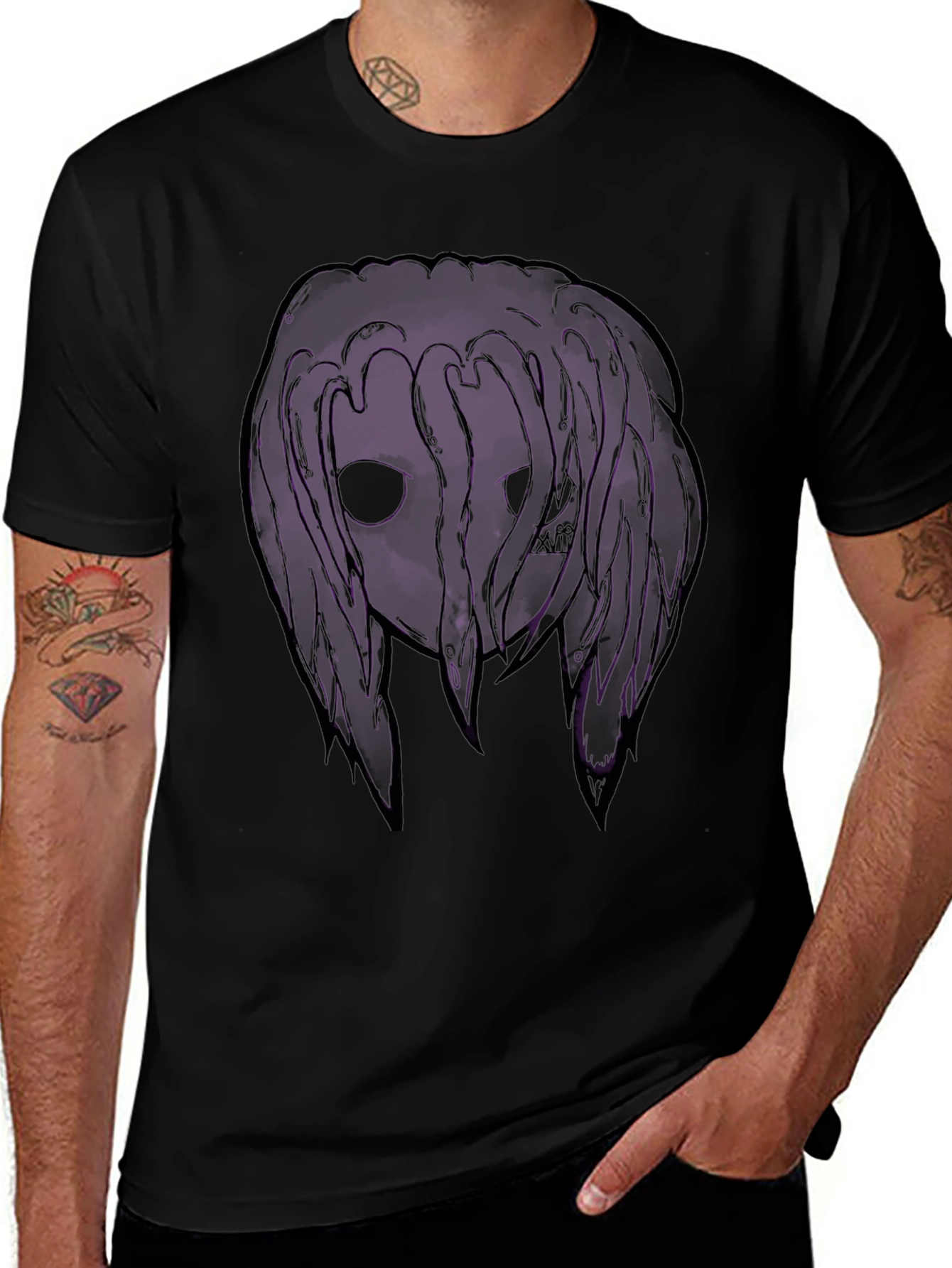 Dark Purple Graphic Print T-Shirt