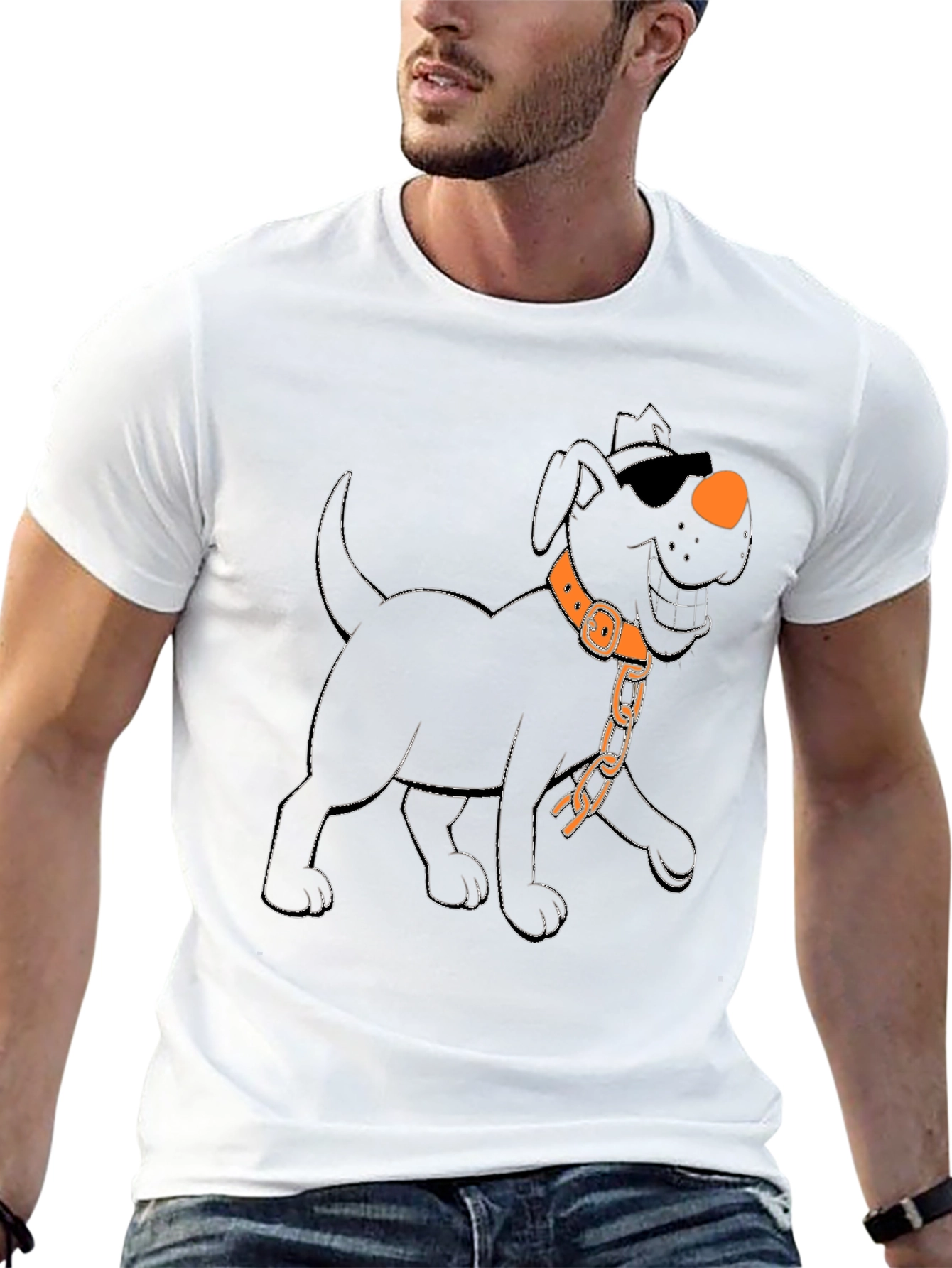 Cool Dog Graphic Tee - Black Cotton T-Shirt
