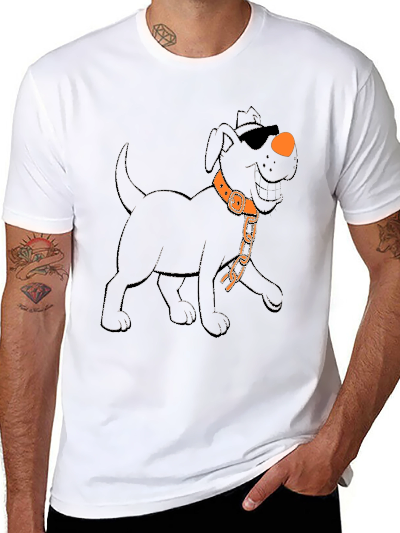Cool Dog Graphic Tee - Black Cotton T-Shirt