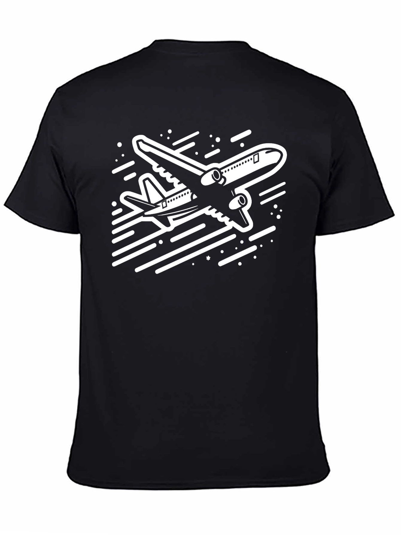 Airplane Graphic T-Shirt - Black Cotton Tee