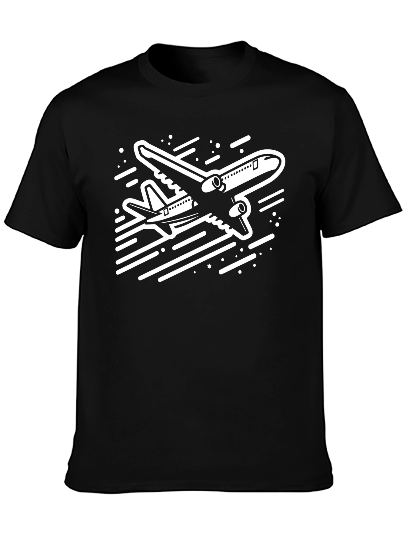 Airplane Graphic T-Shirt - Black Cotton Tee