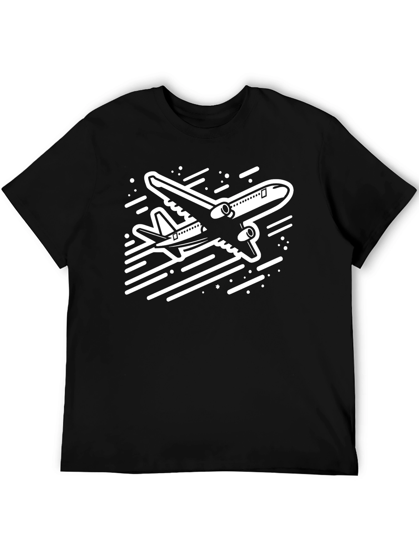 Airplane Graphic T-Shirt - Black Cotton Tee