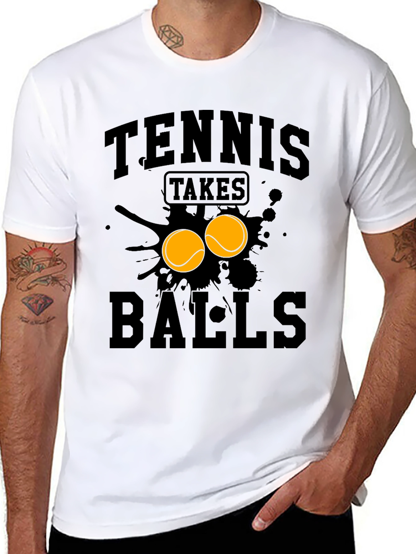Tennis Takes Balls Graphic T-Shirt