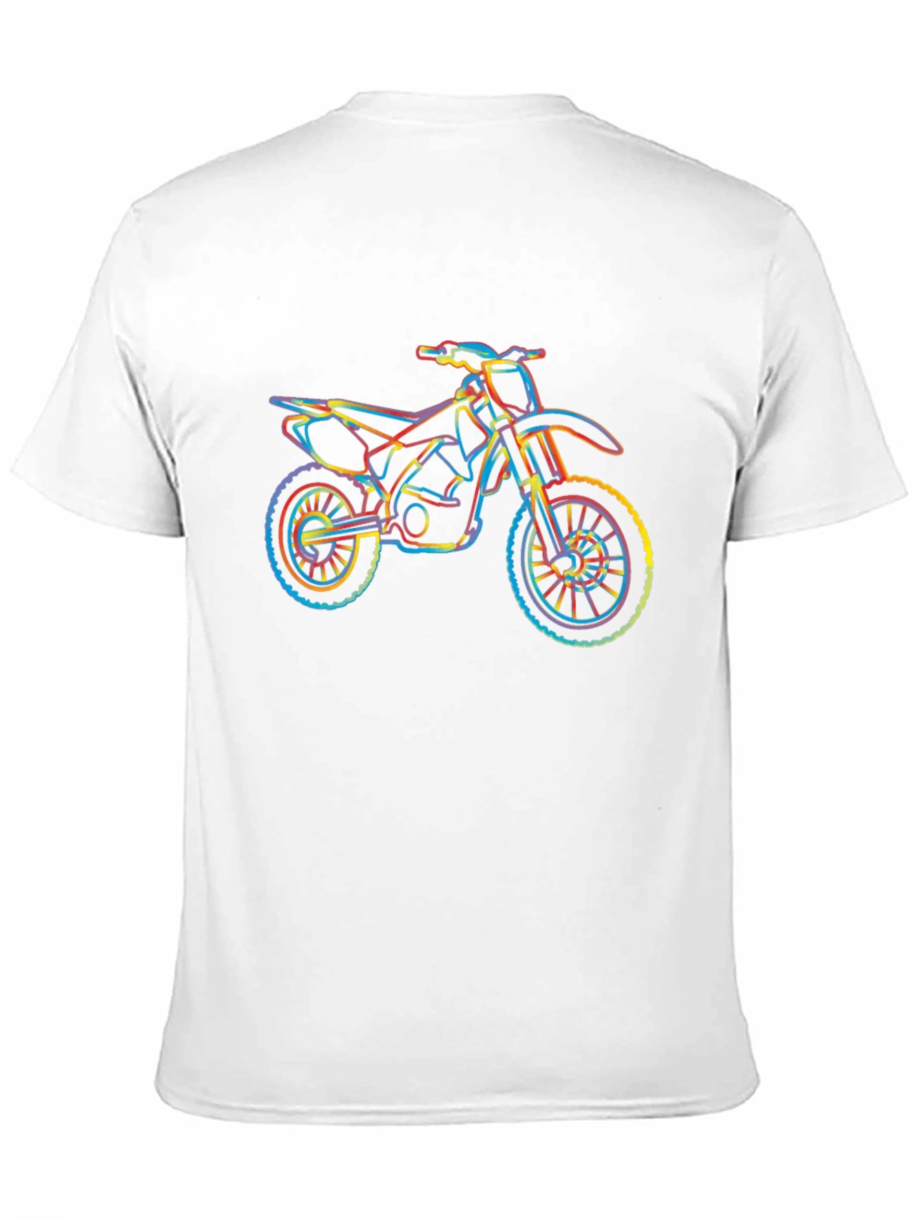 Motorcycle Graphic T-Shirt - Vibrant Line Art