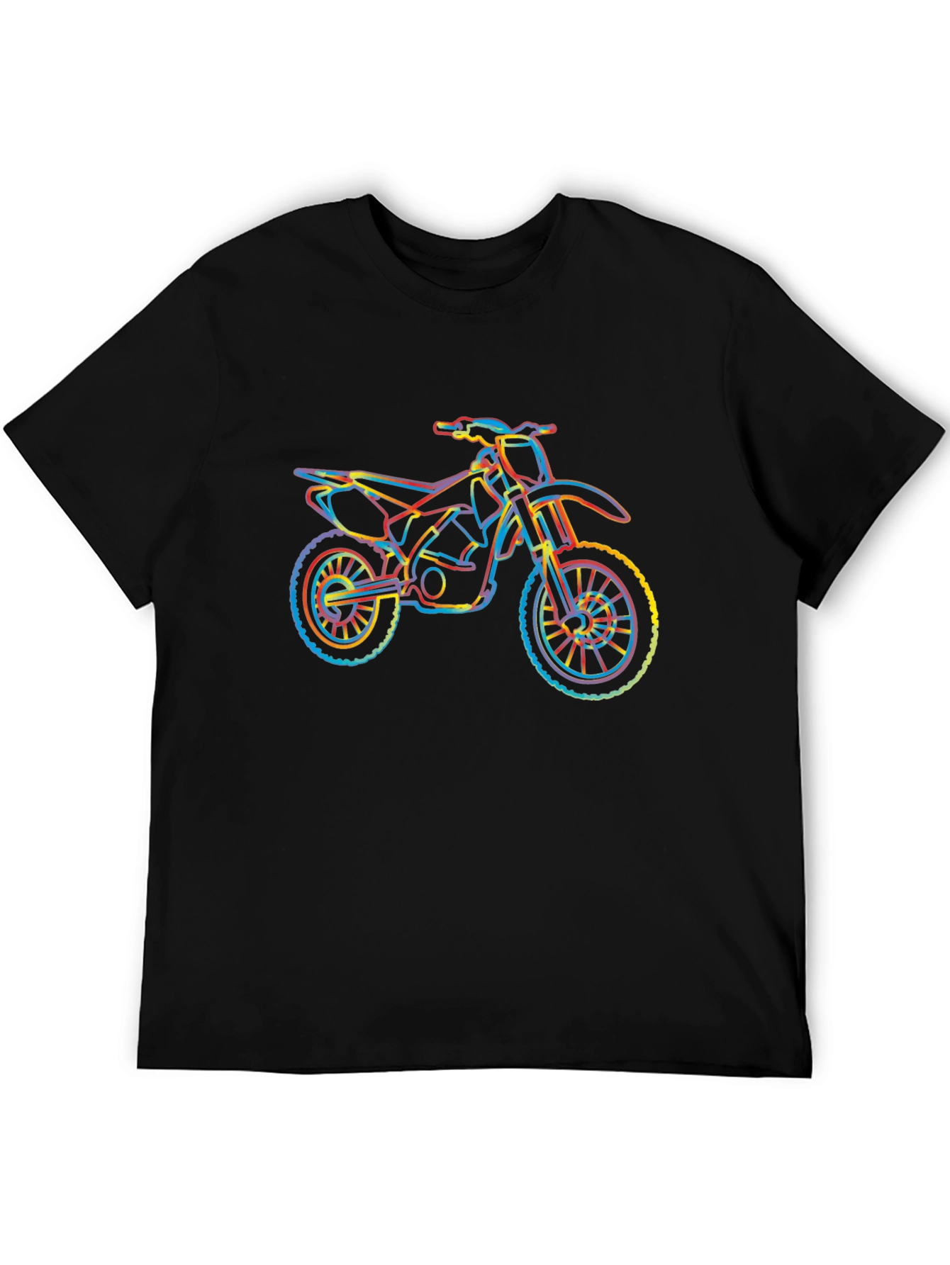 Motorcycle Graphic T-Shirt - Vibrant Line Art