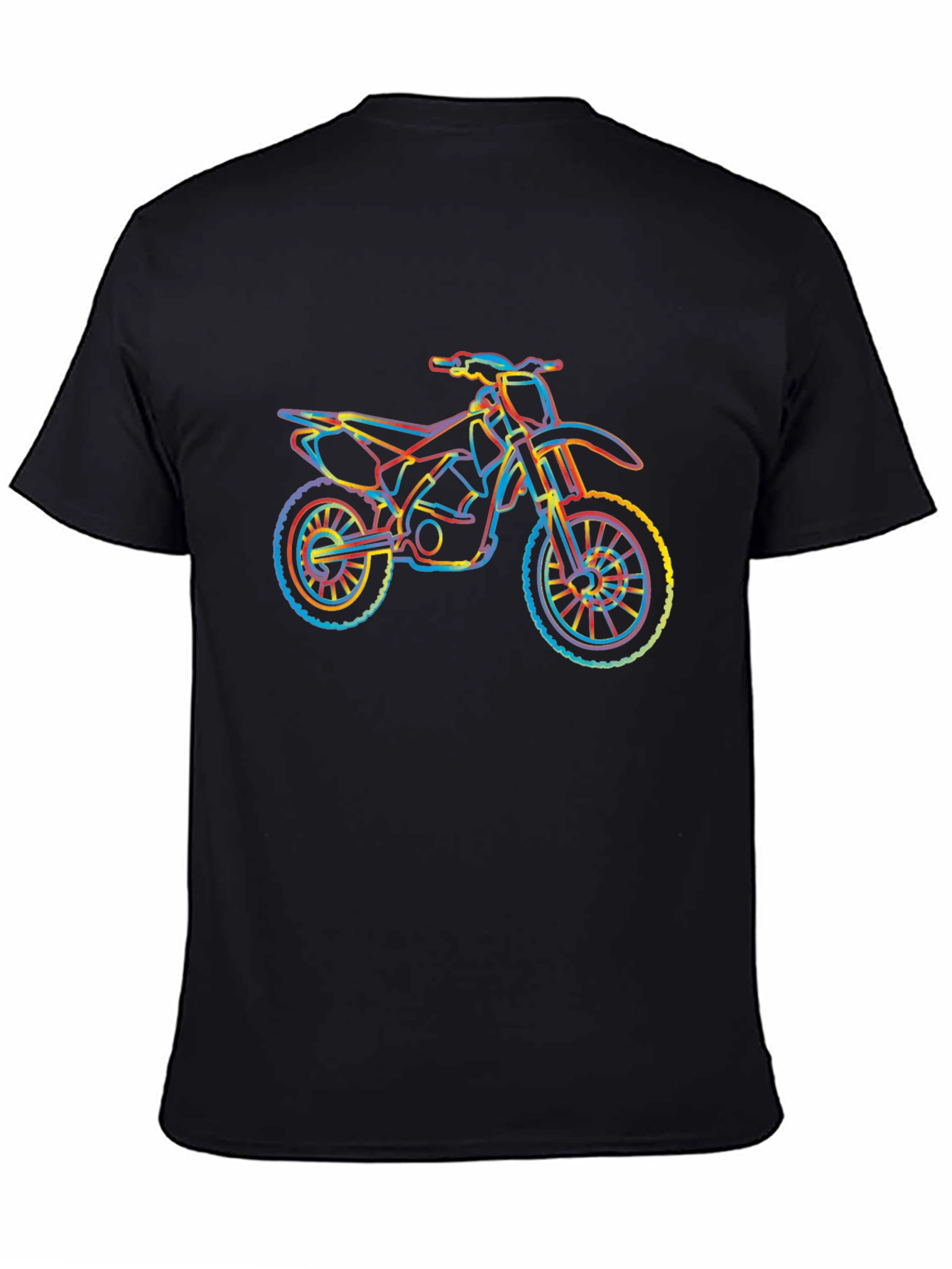 Motorcycle Graphic T-Shirt - Vibrant Line Art