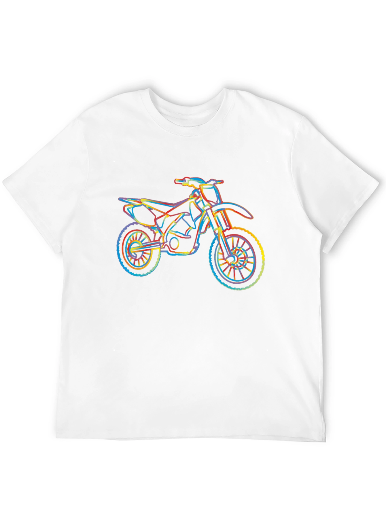 Motorcycle Graphic T-Shirt - Vibrant Line Art