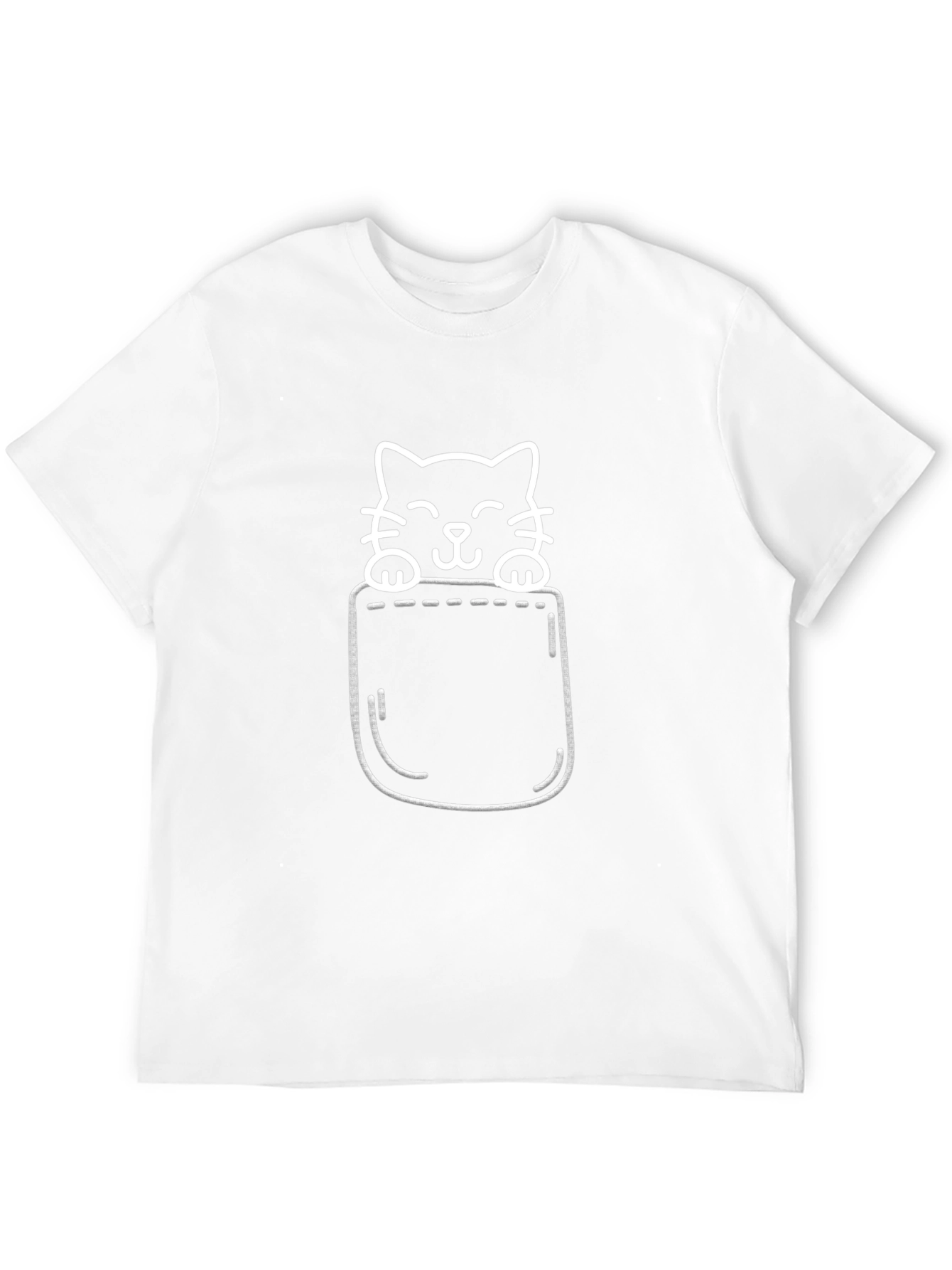 Cute Pocket Cat T-Shirt - Black Graphic Tee