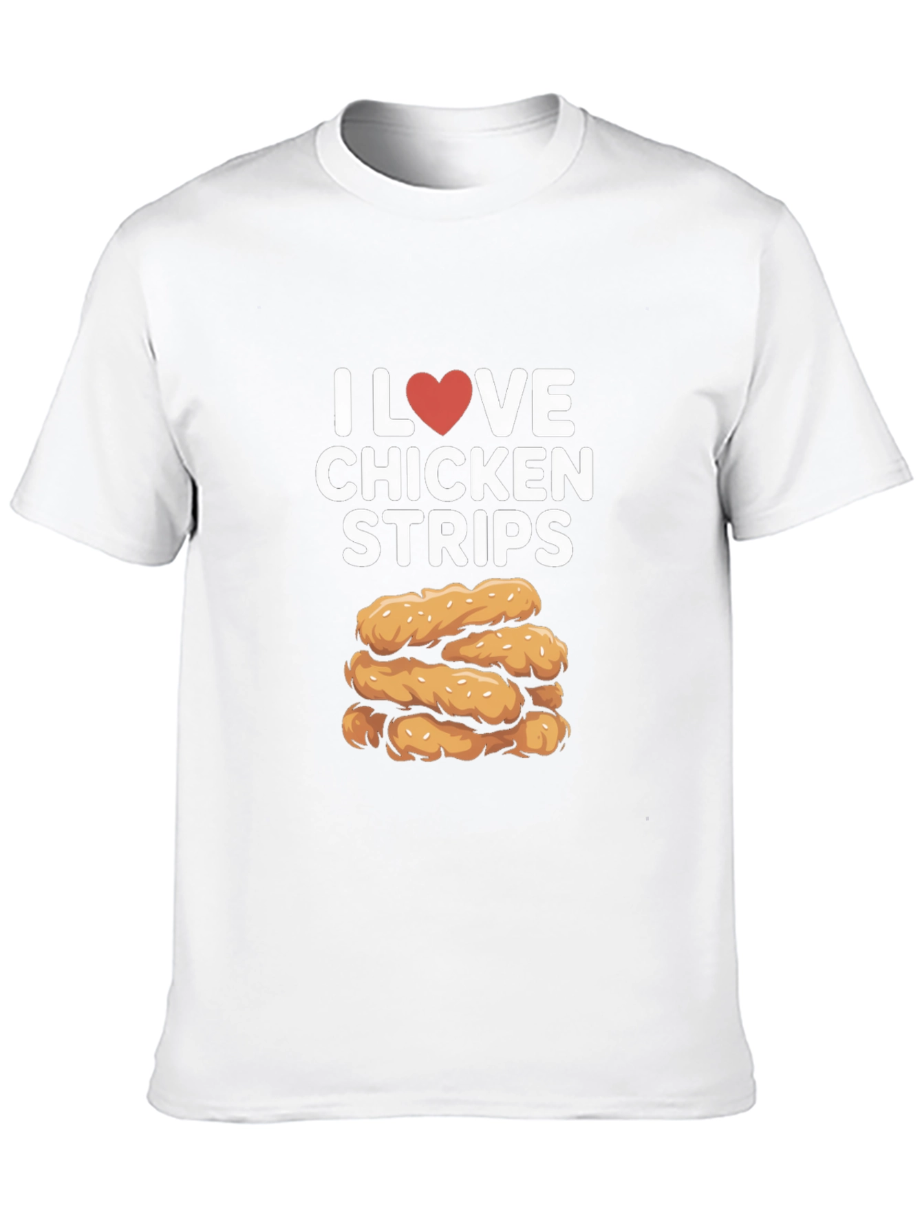 I Love Chicken Strips Black T-Shirt