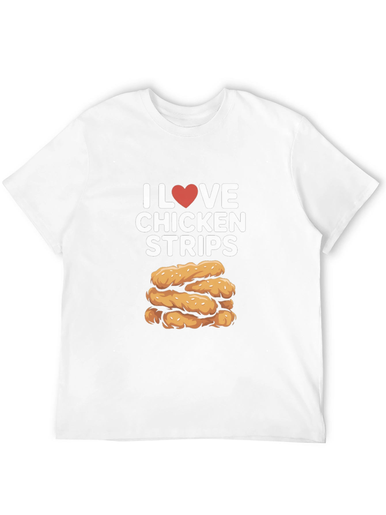 I Love Chicken Strips Black T-Shirt