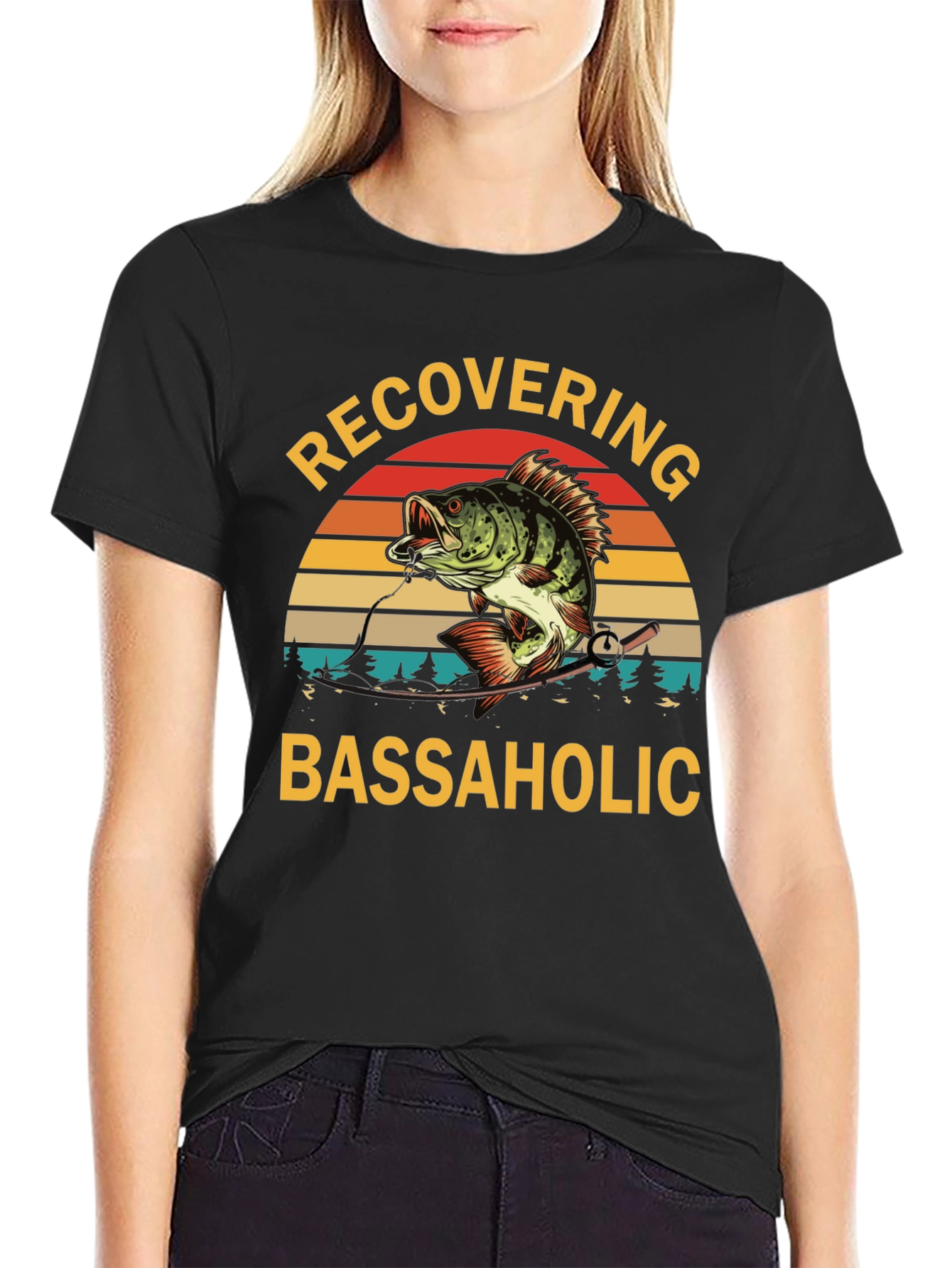 Recovering Bassaholic Fishing T-Shirt