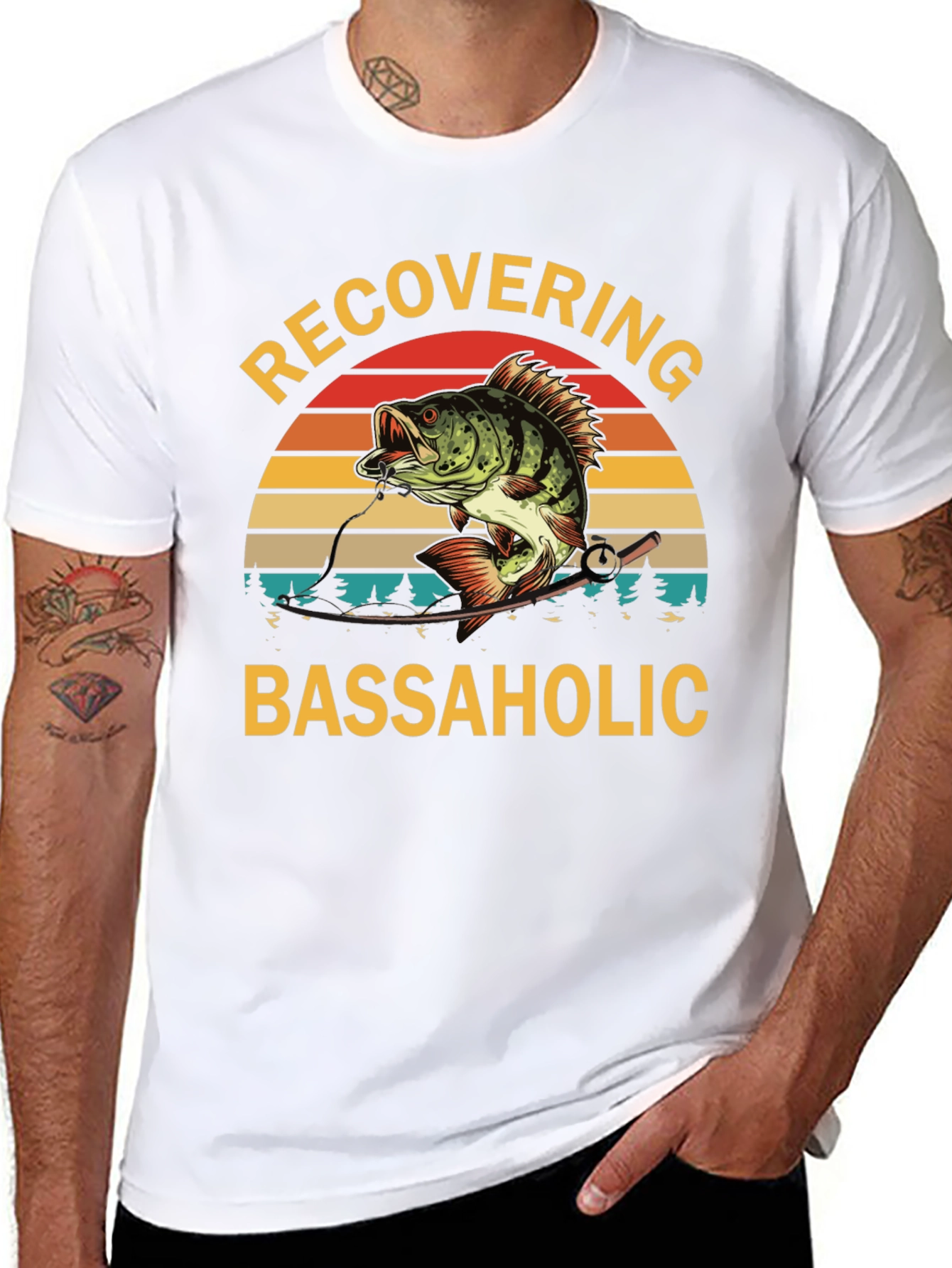 Recovering Bassaholic Fishing T-Shirt
