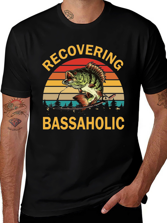 Recovering Bassaholic Fishing T-Shirt