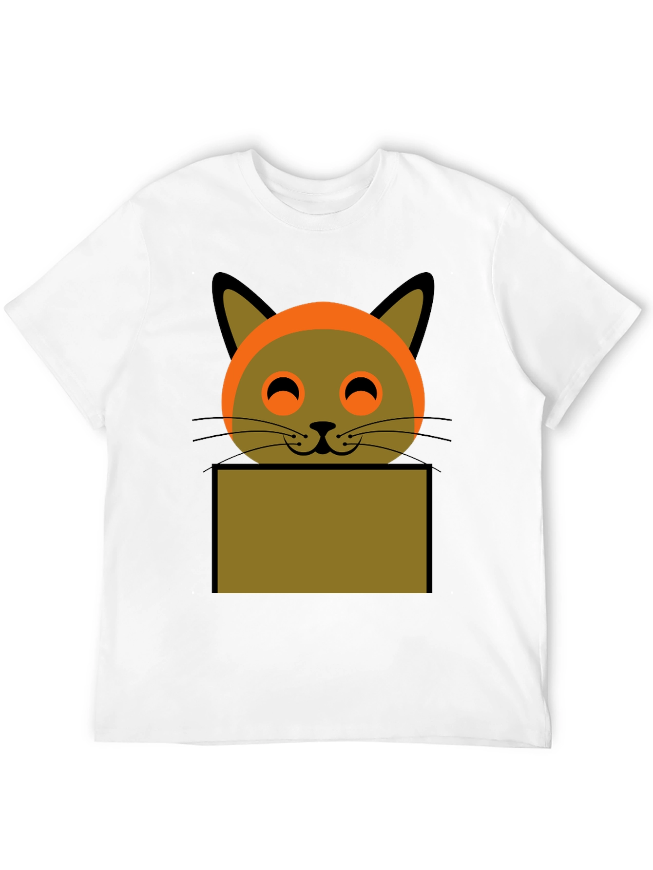 Cartoon Cat Graphic Tee - Soft Cotton Black T-Shirt