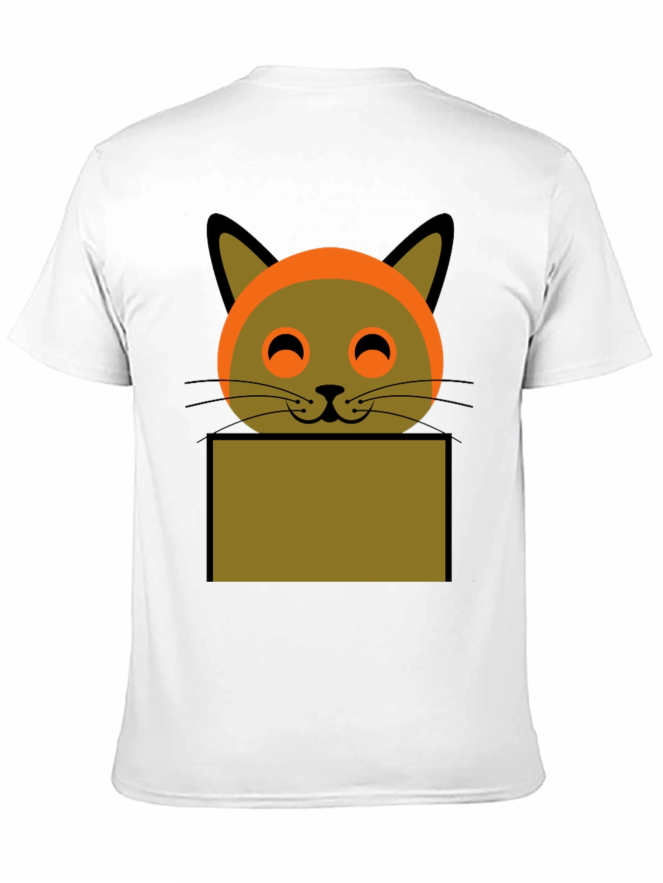 Cartoon Cat Graphic Tee - Soft Cotton Black T-Shirt