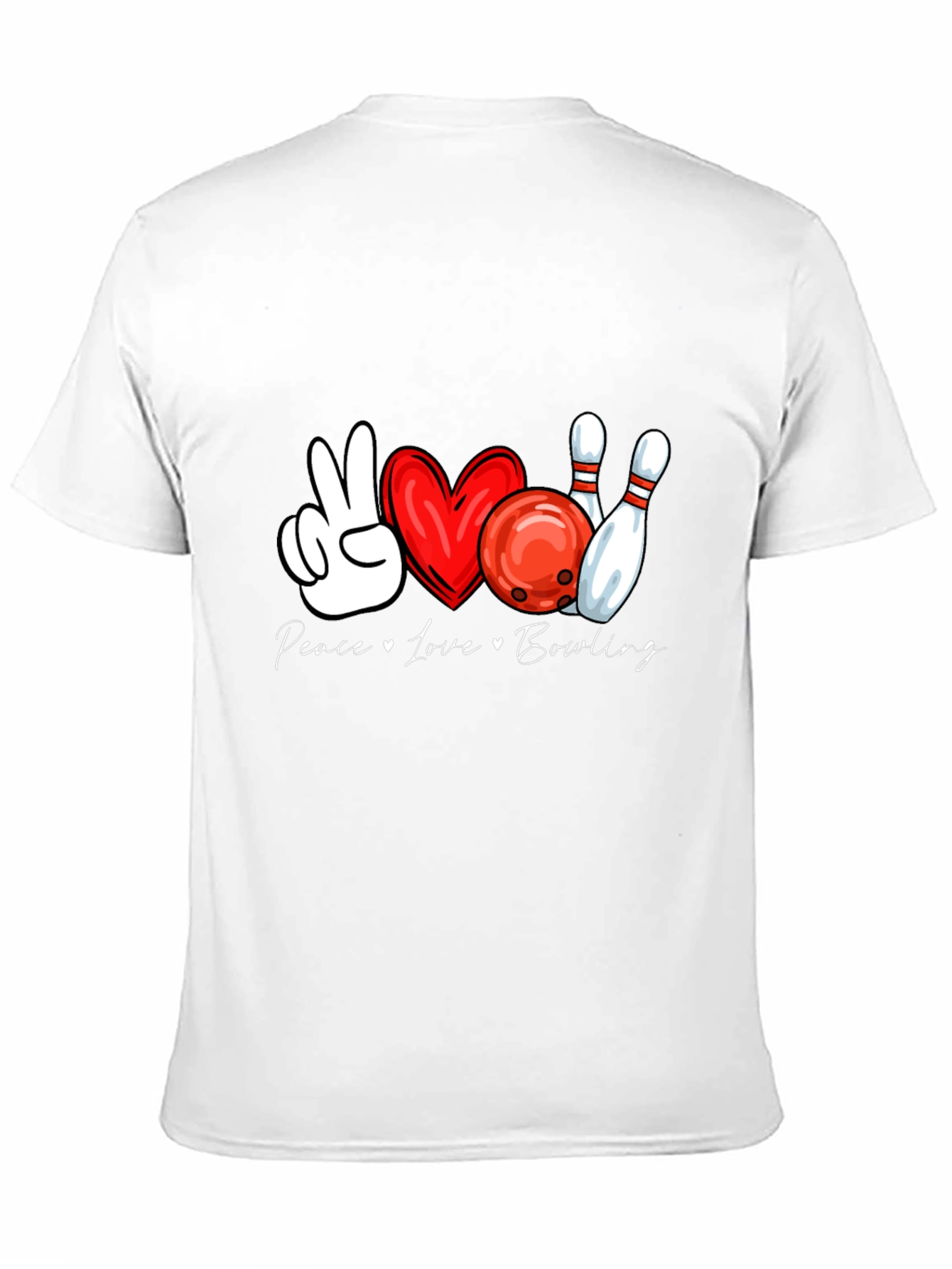 Peace Love Bowling Graphic T-Shirt