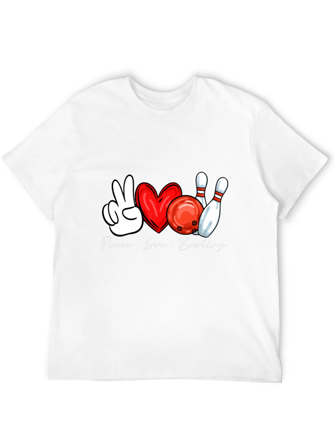 Peace Love Bowling Graphic T-Shirt