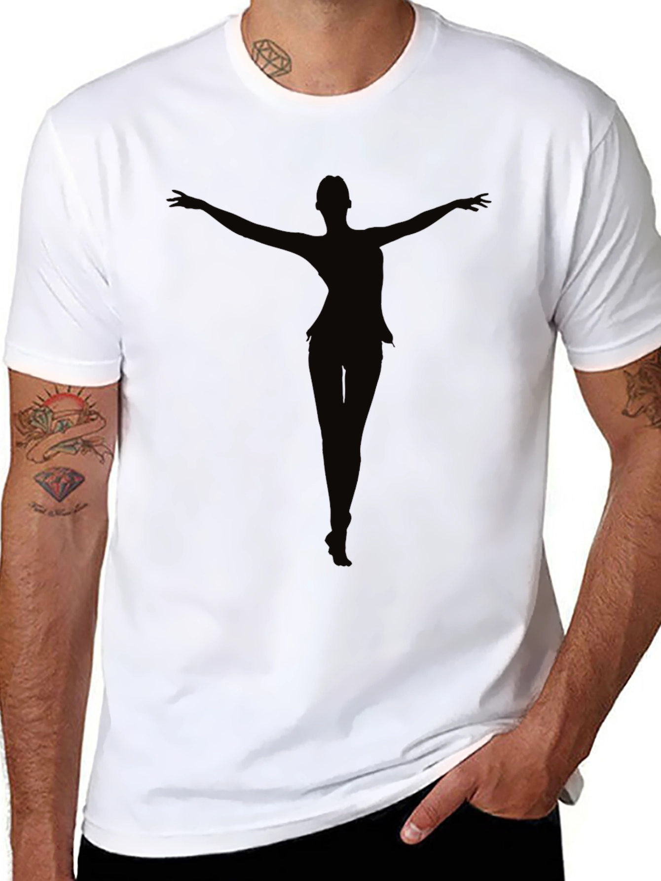 Black Silhouette Dancer Graphic Tee