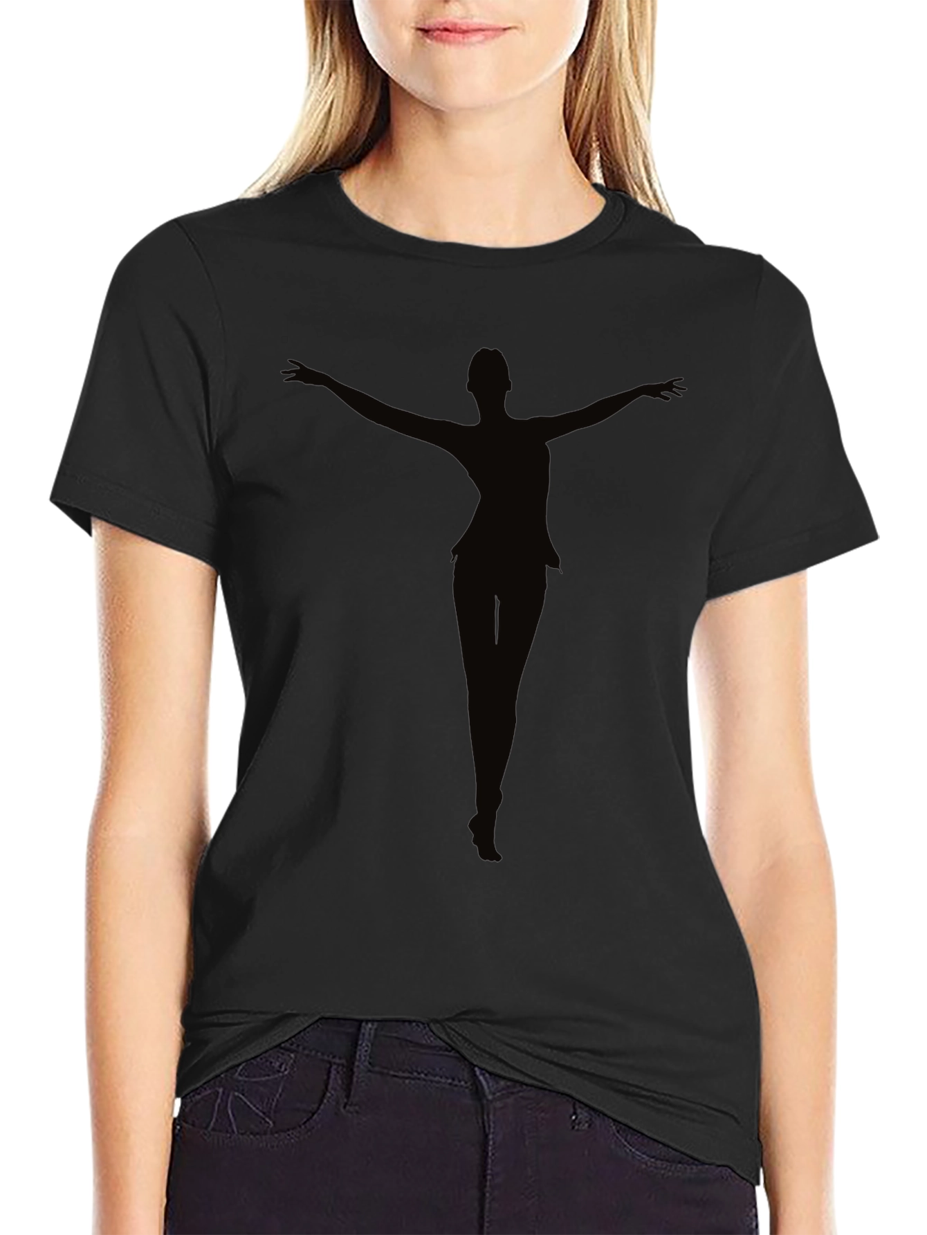 Black Silhouette Dancer Graphic Tee