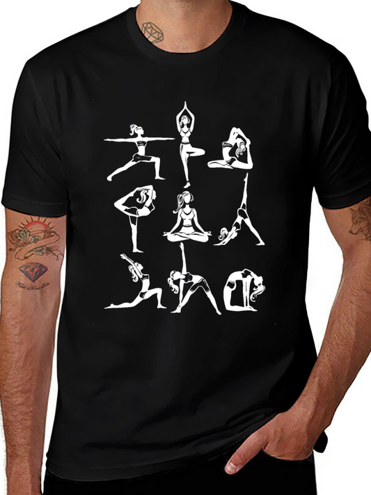 Yoga Pose Graphic Black T-Shirt
