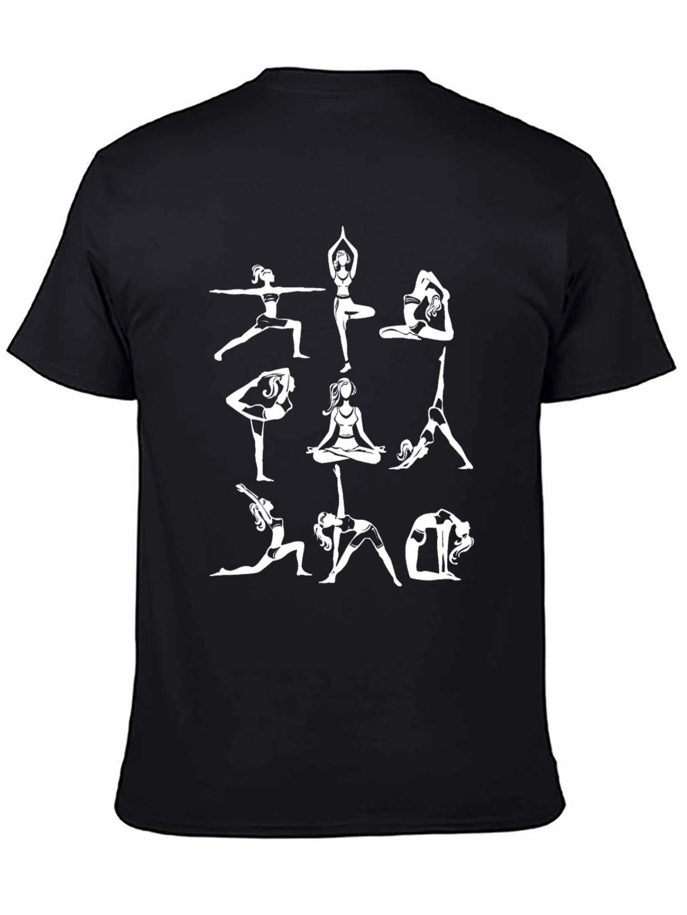 Yoga Pose Graphic Black T-Shirt