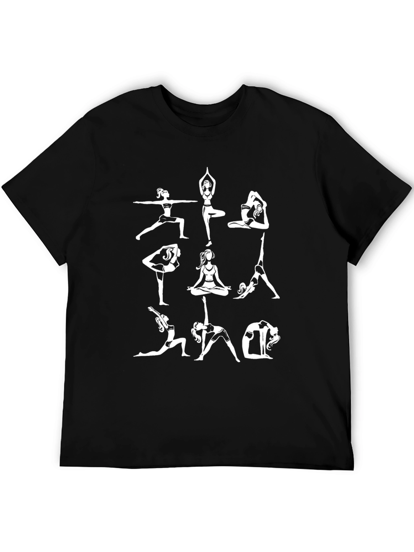 Yoga Pose Graphic Black T-Shirt