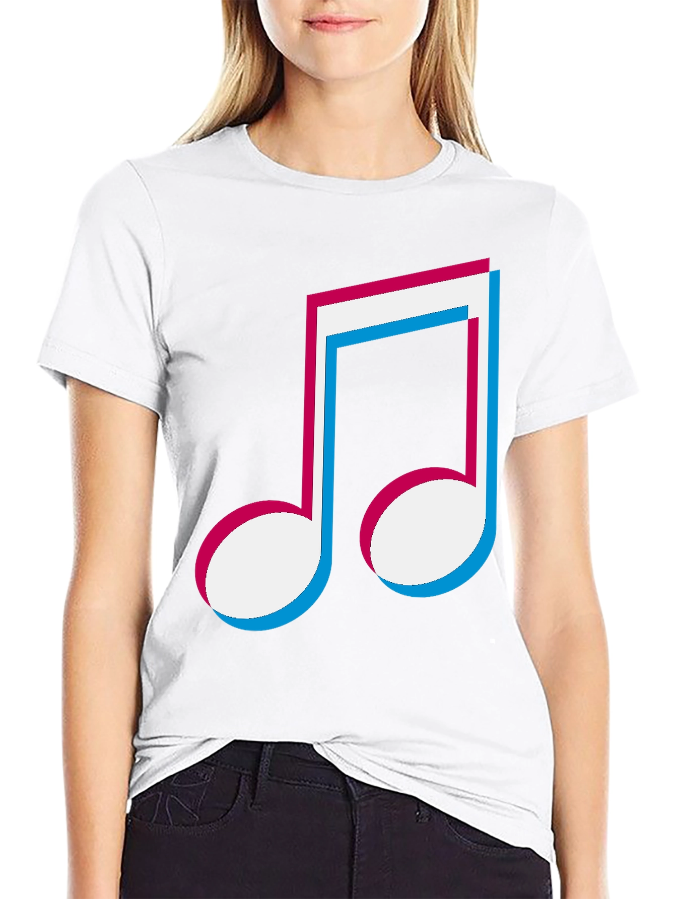 Musical Note Graphic Tee - Black T-Shirt
