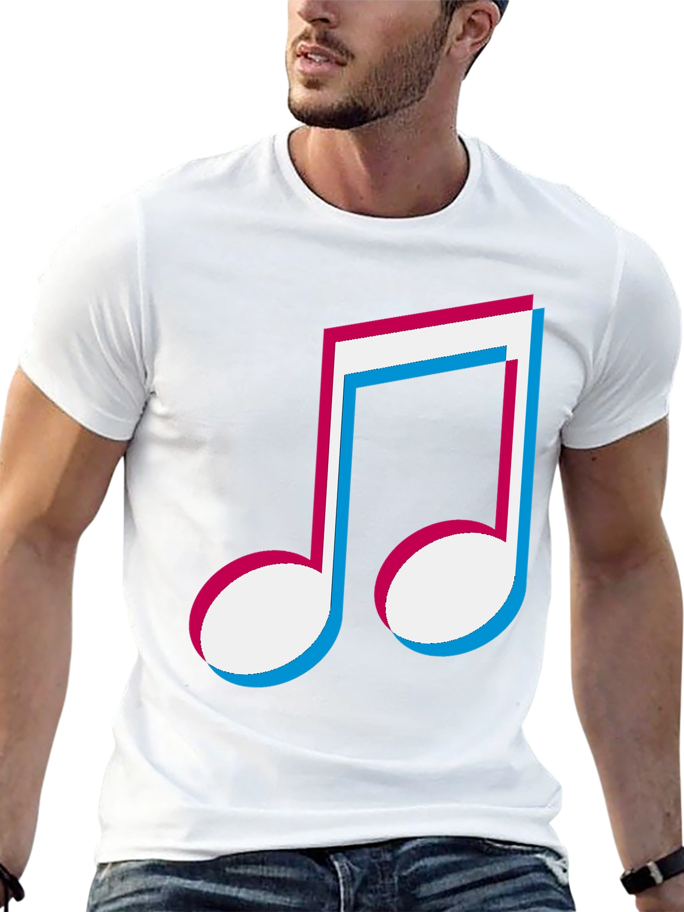 Musical Note Graphic Tee - Black T-Shirt