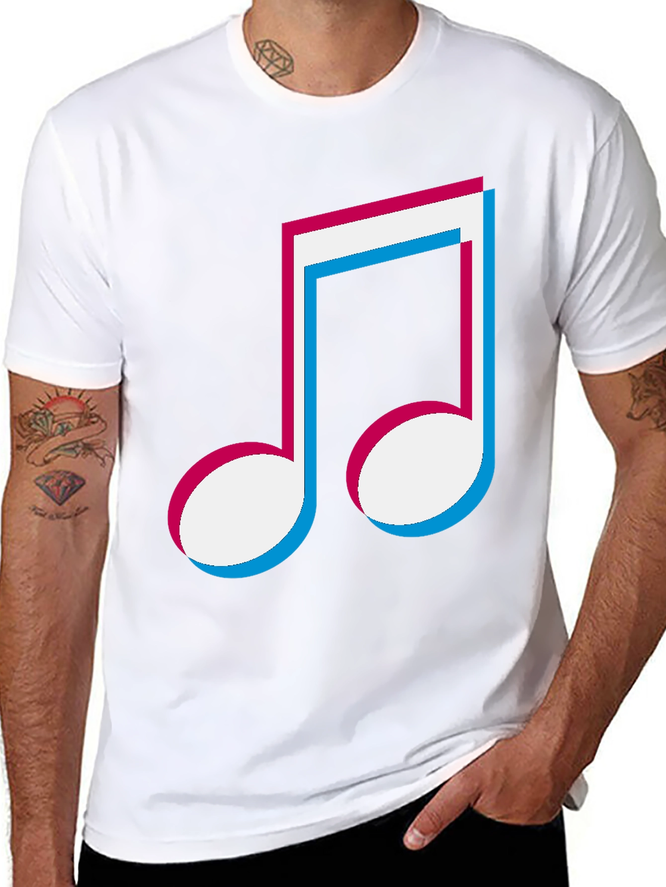 Musical Note Graphic Tee - Black T-Shirt