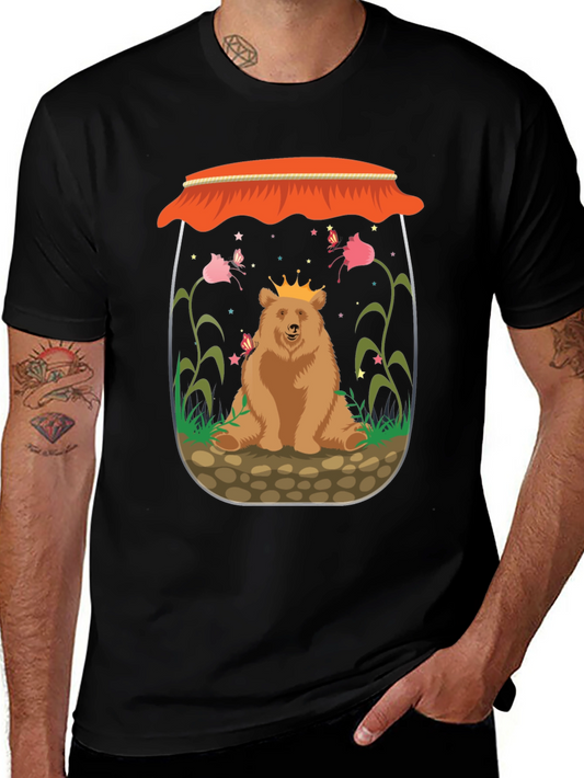 Bear in a Jar Graphic Tee - Unisex Black T-Shirt