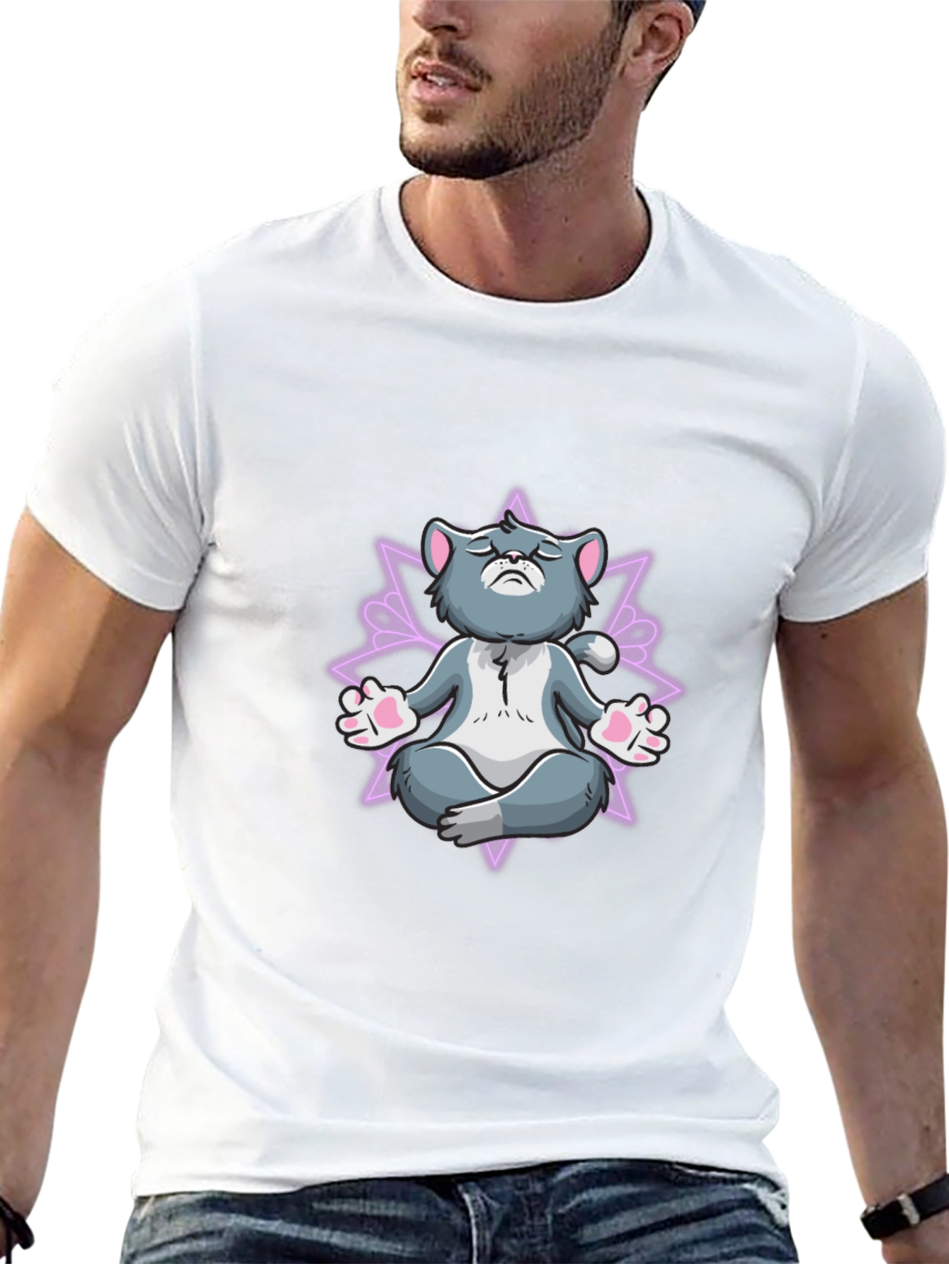 Zen Cat T-Shirt - Meditating Feline