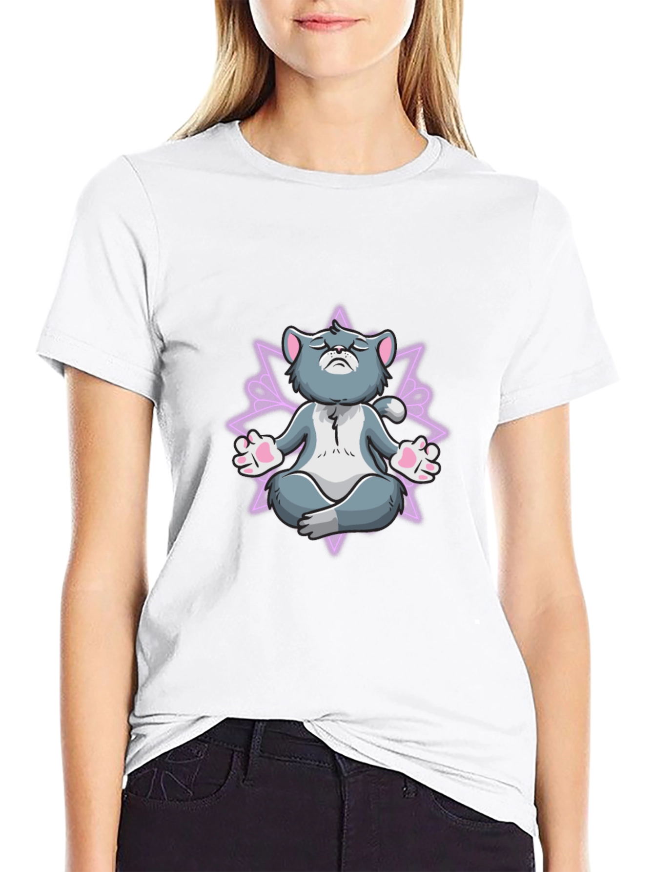Zen Cat T-Shirt - Meditating Feline