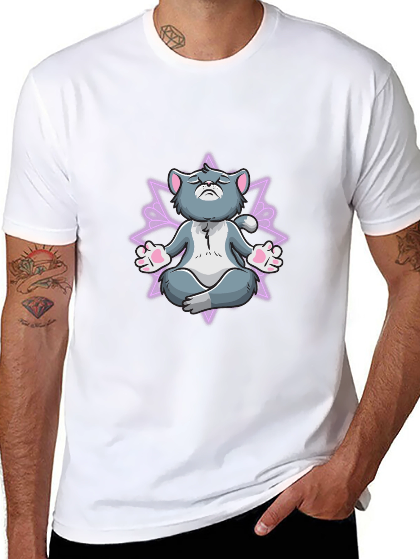 Zen Cat T-Shirt - Meditating Feline