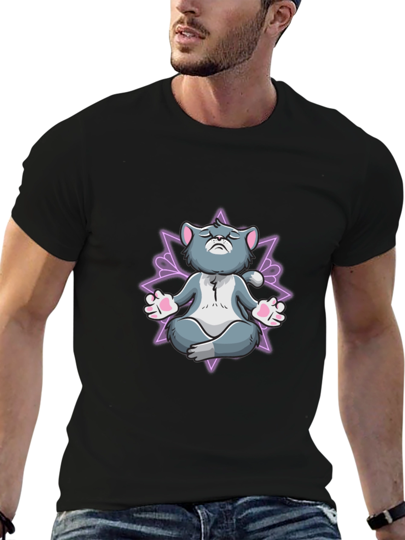 Zen Cat T-Shirt - Meditating Feline