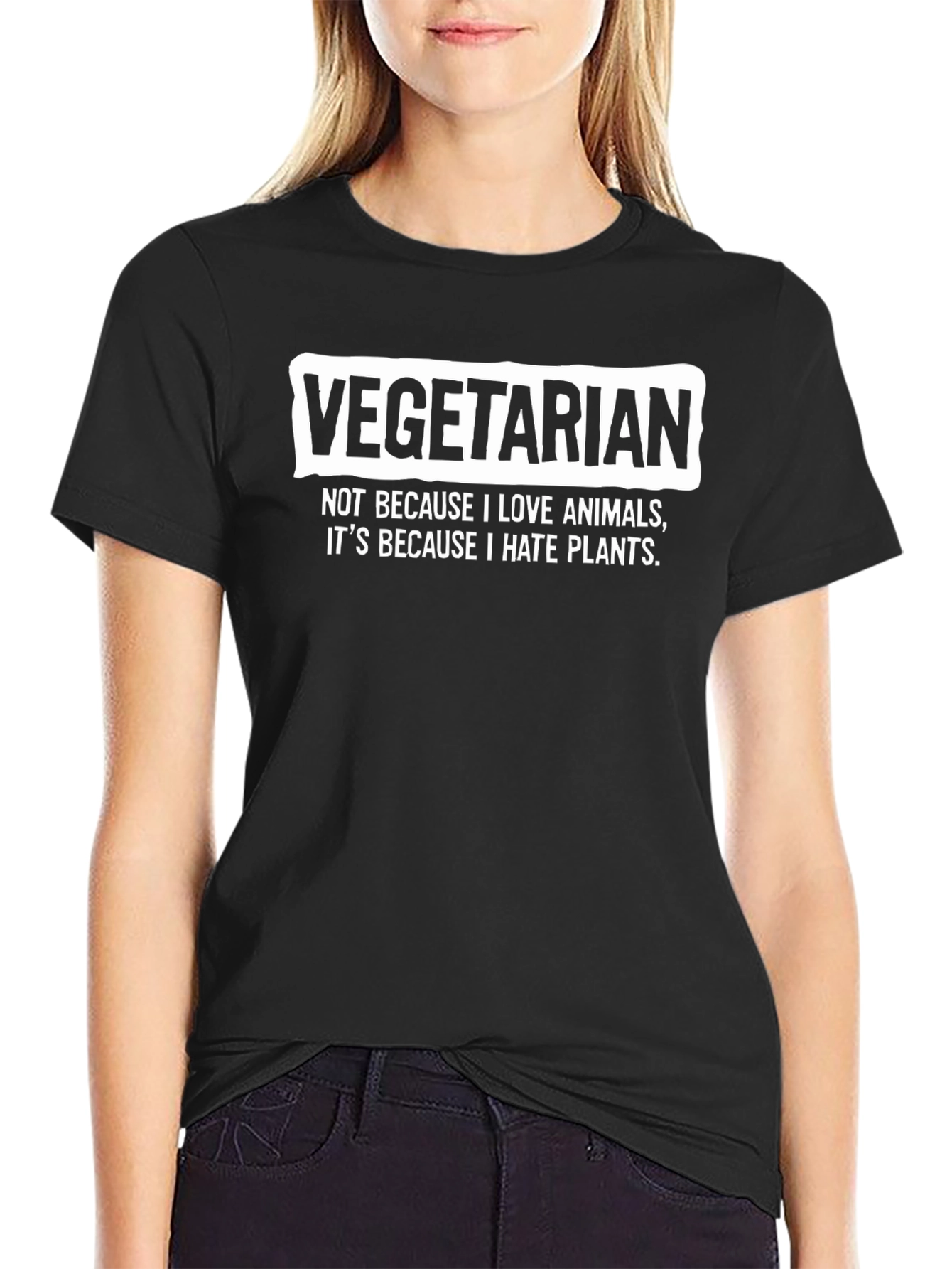 Vegetarian Hate Plants Funny T-Shirt