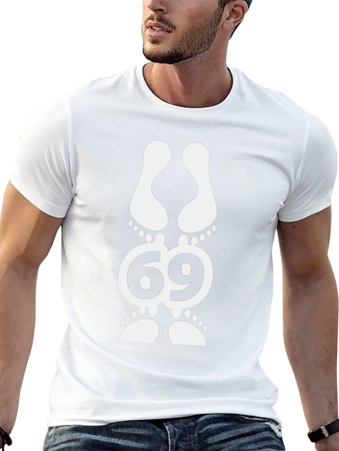 Funny Graphic Tee - 69 Footprint Design