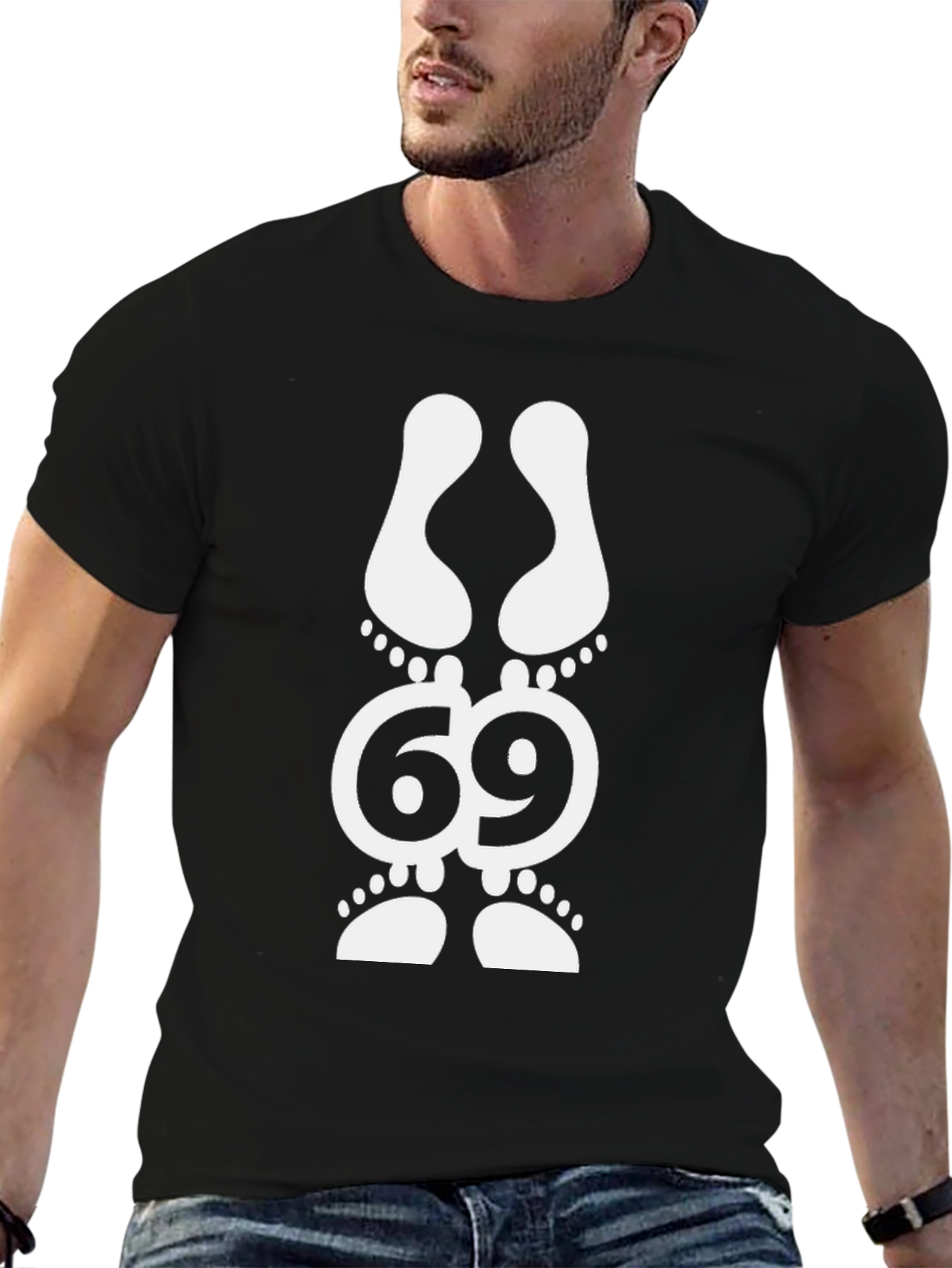 Funny Graphic Tee - 69 Footprint Design