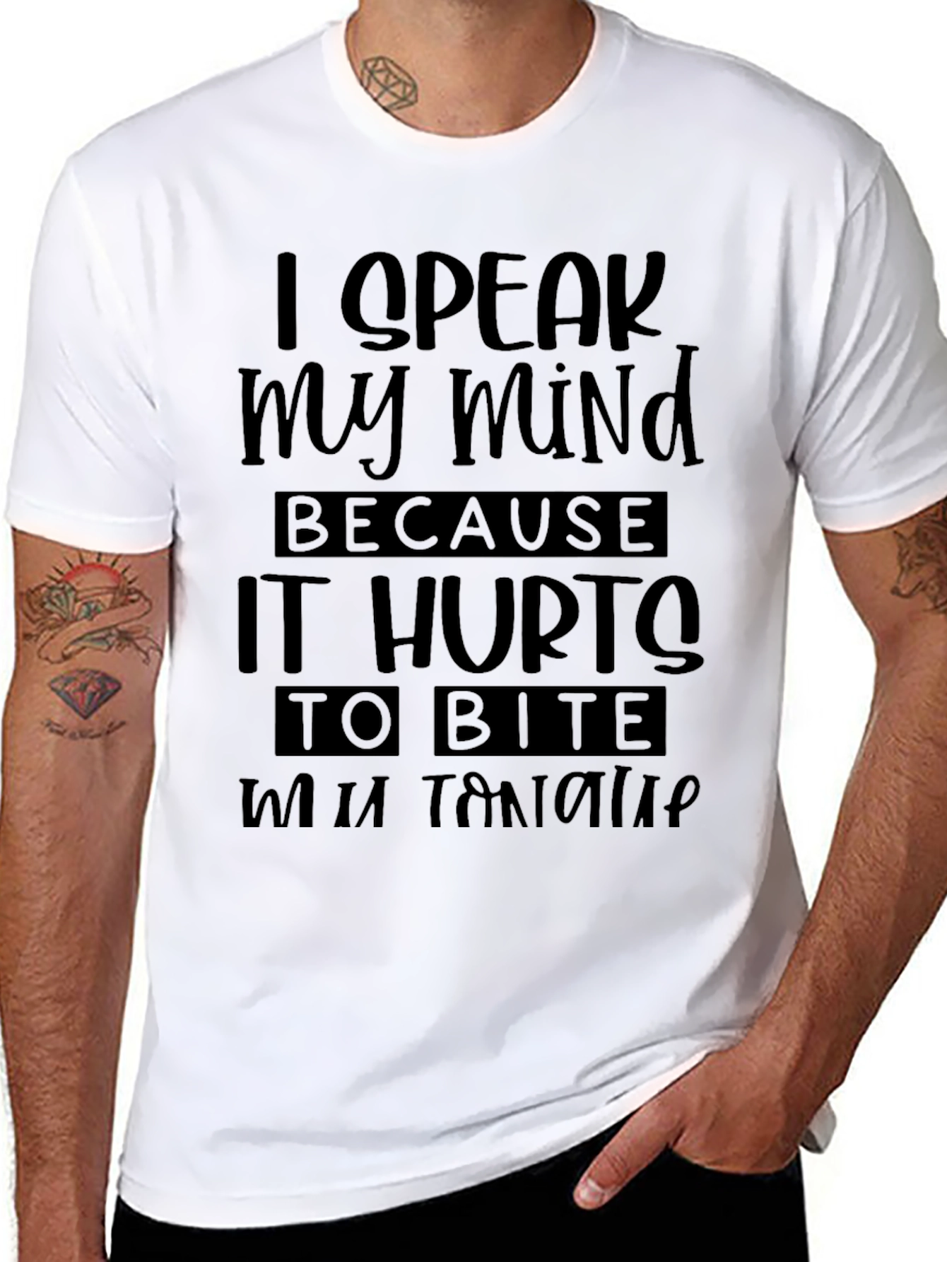 I Speak My Mind Black Graphic T-Shirt
