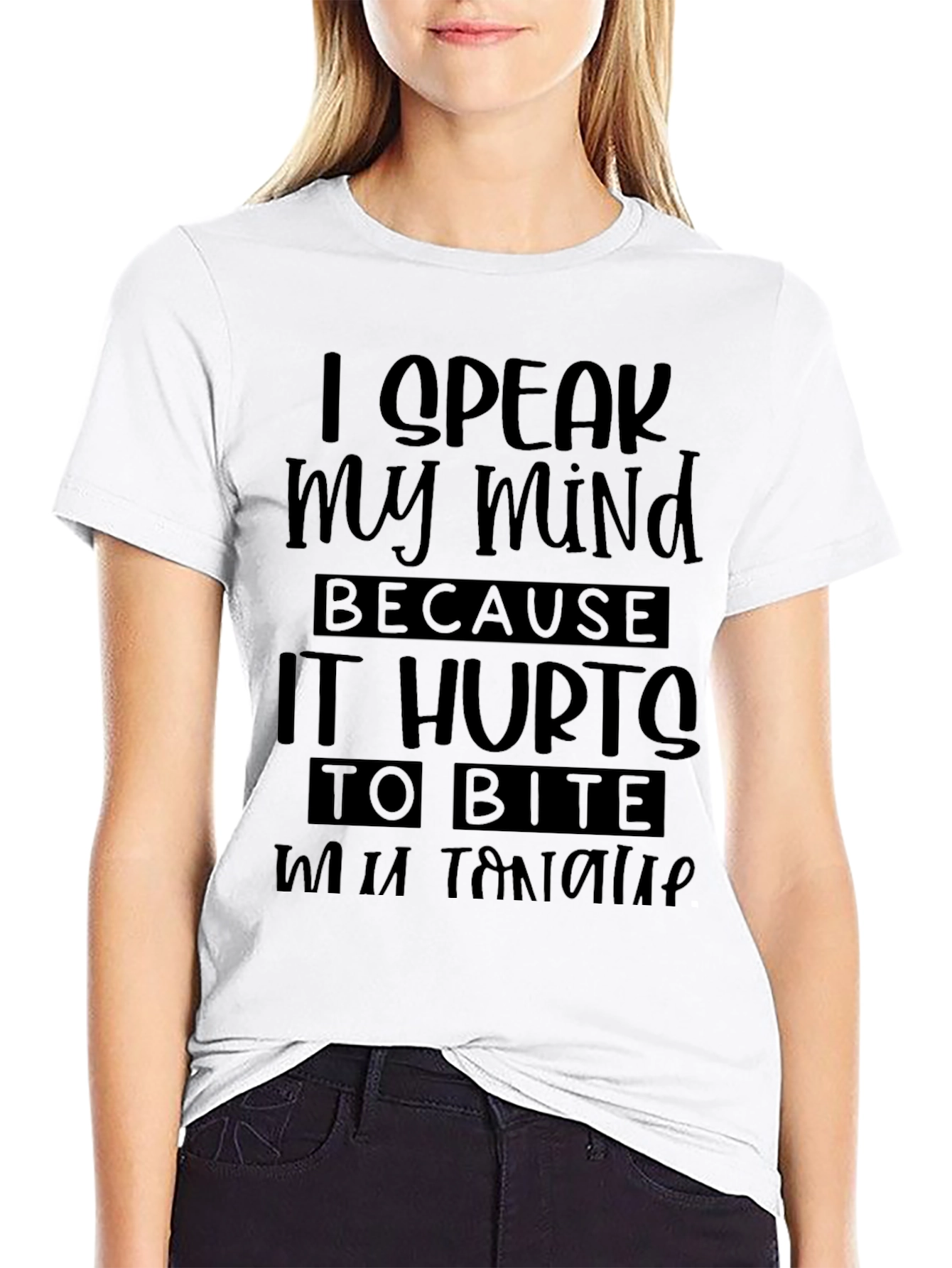 I Speak My Mind Black Graphic T-Shirt