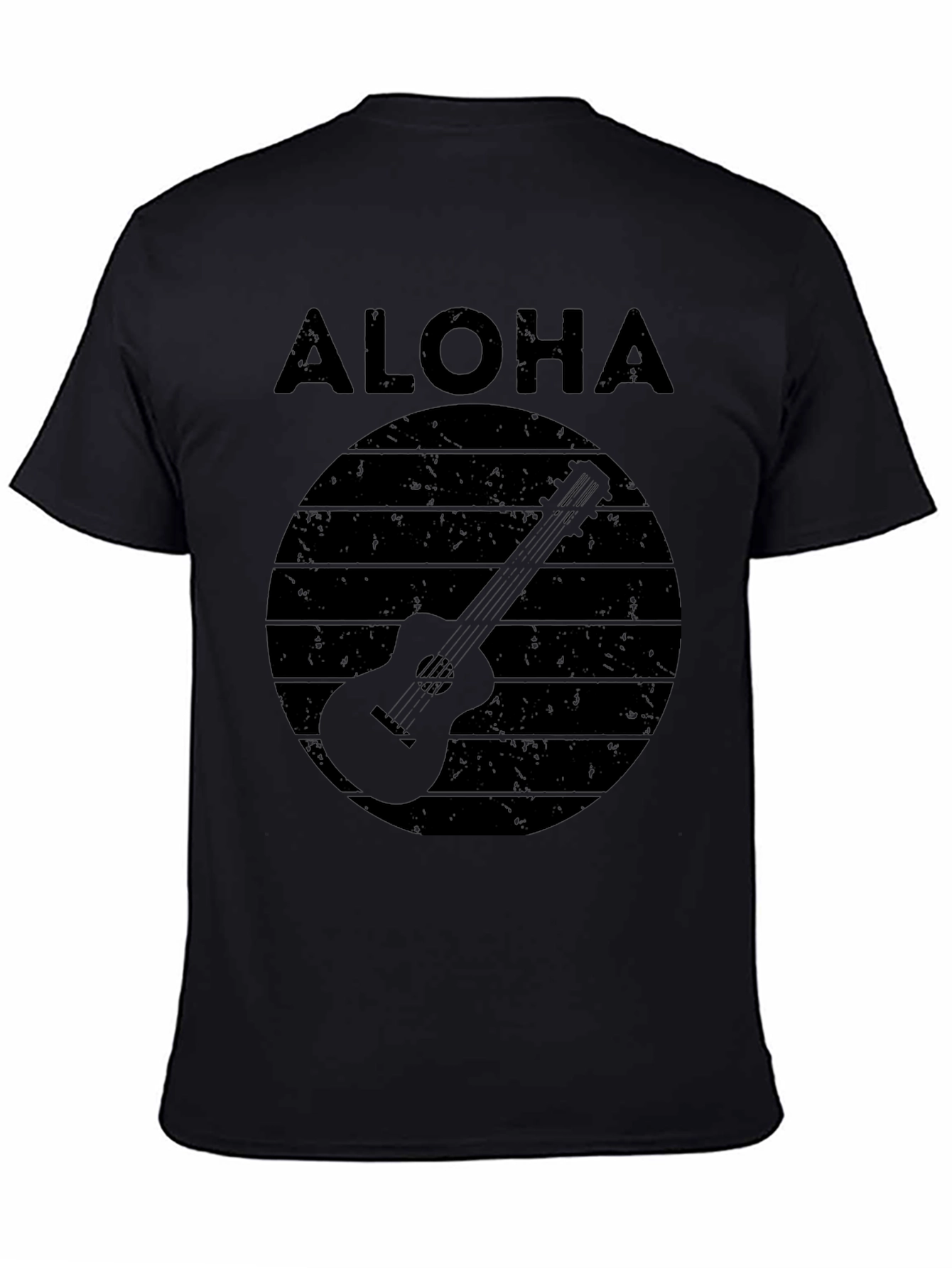Aloha Ukulele Graphic T-Shirt - Black
