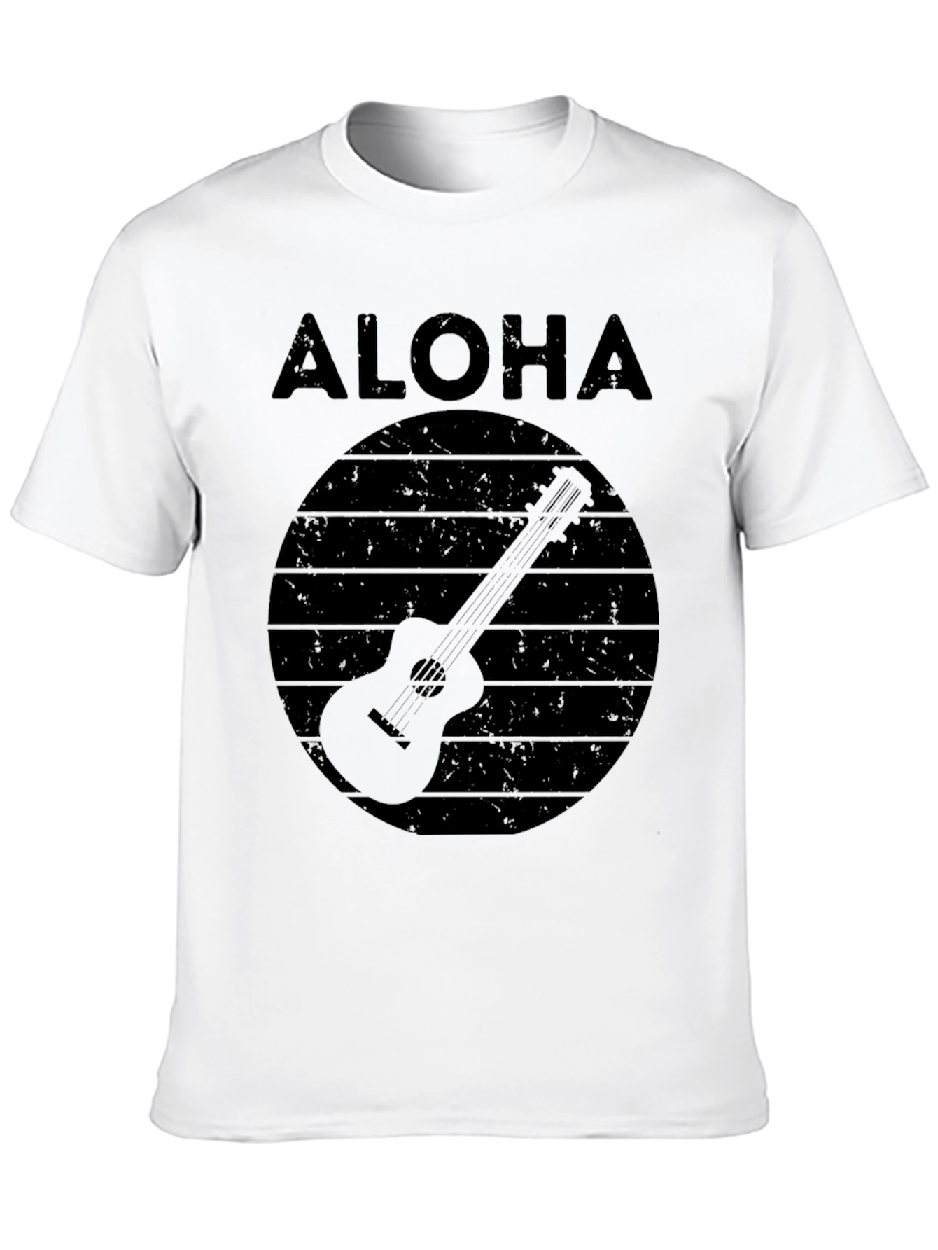 Aloha Ukulele Graphic T-Shirt - Black