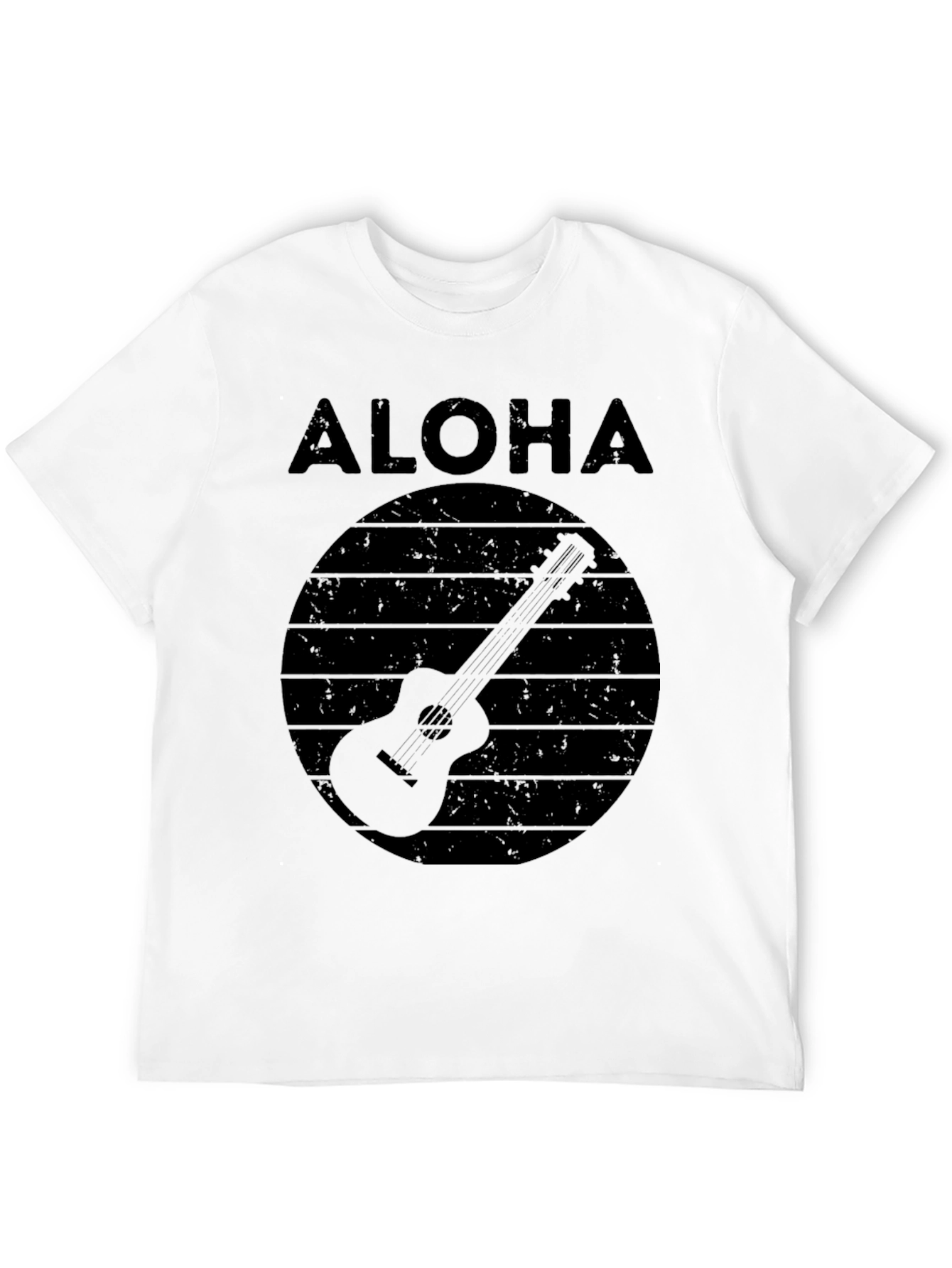 Aloha Ukulele Graphic T-Shirt - Black