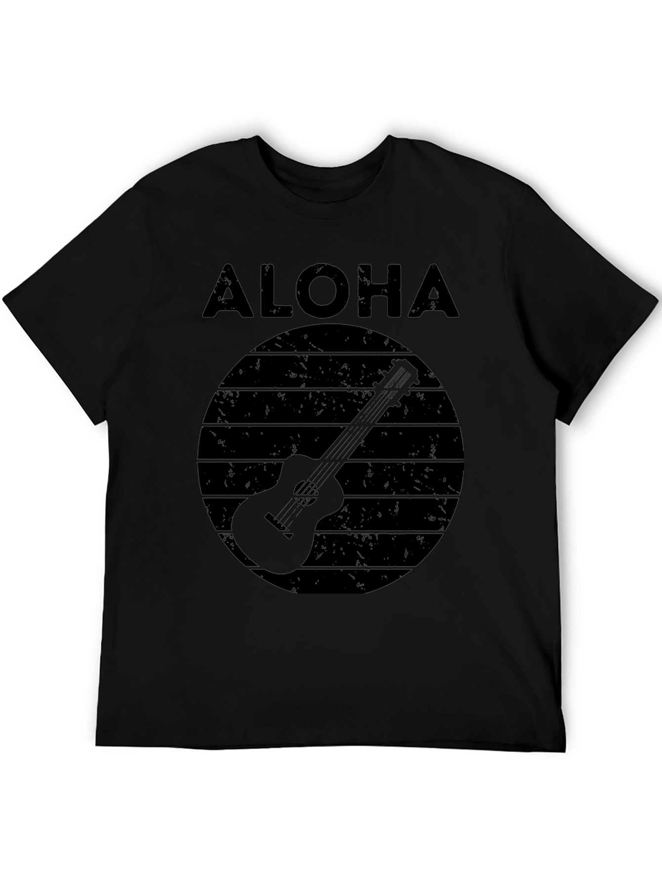 Aloha Ukulele Graphic T-Shirt - Black