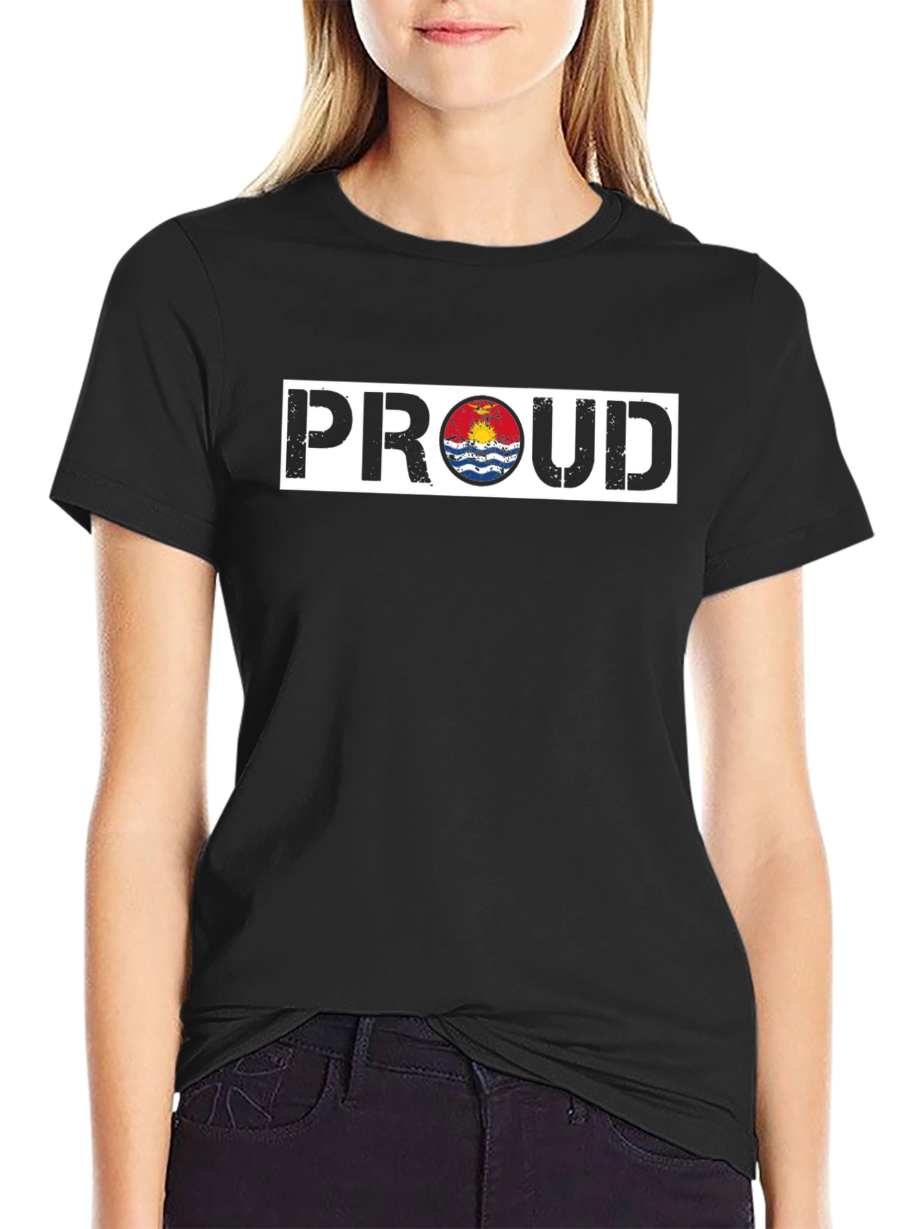 Proud Kiribati Flag Black T-Shirt