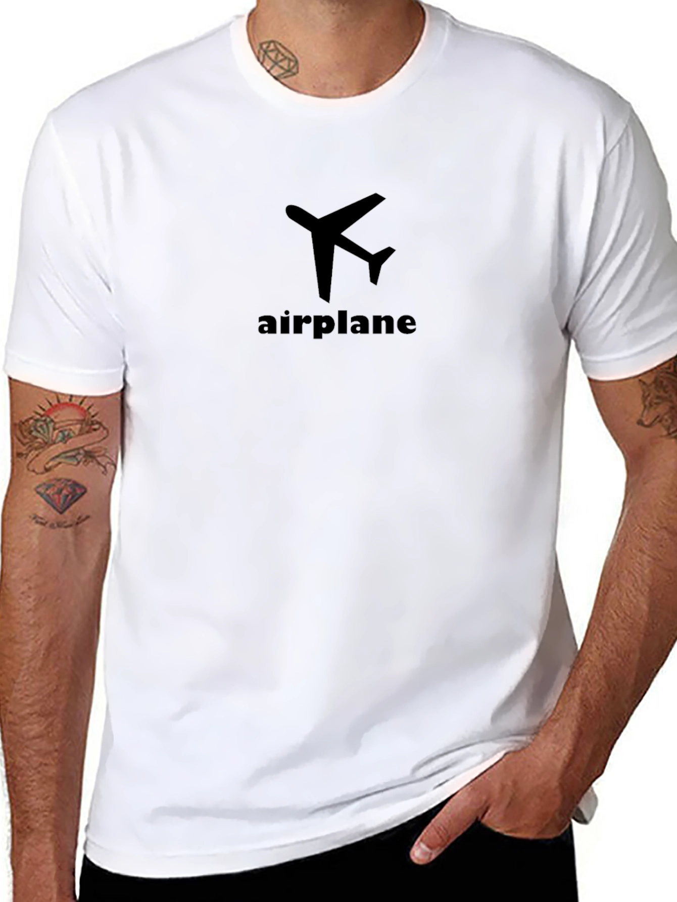 Airplane Graphic Black T-Shirt