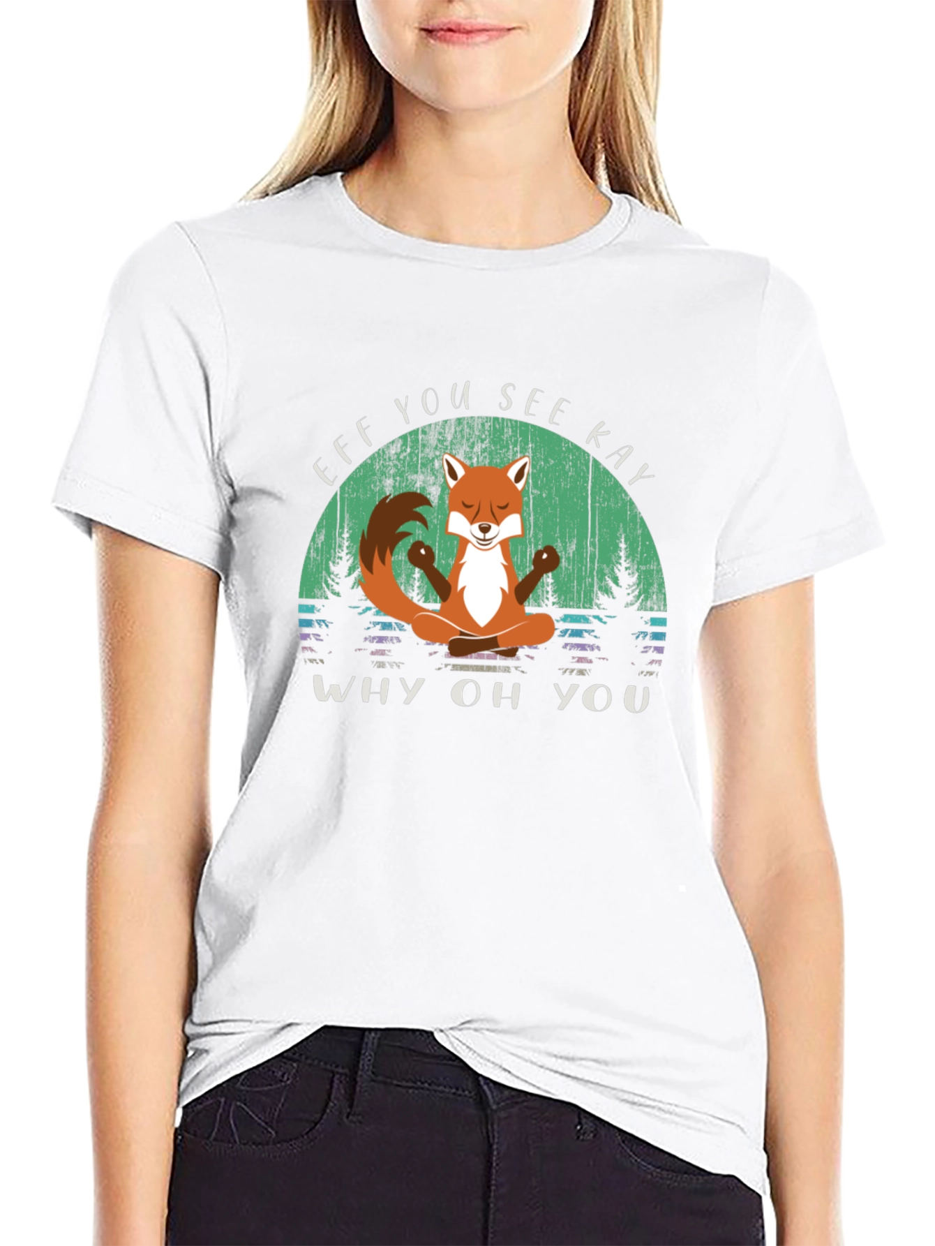 Funny Fox Yoga T-Shirt - Eff You See Kay
