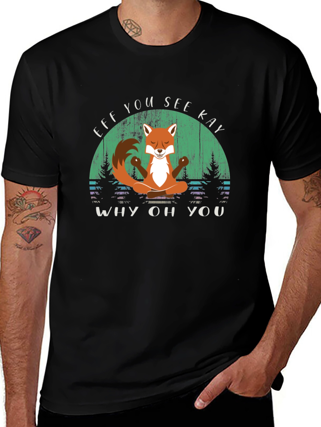 Funny Fox Yoga T-Shirt - Eff You See Kay