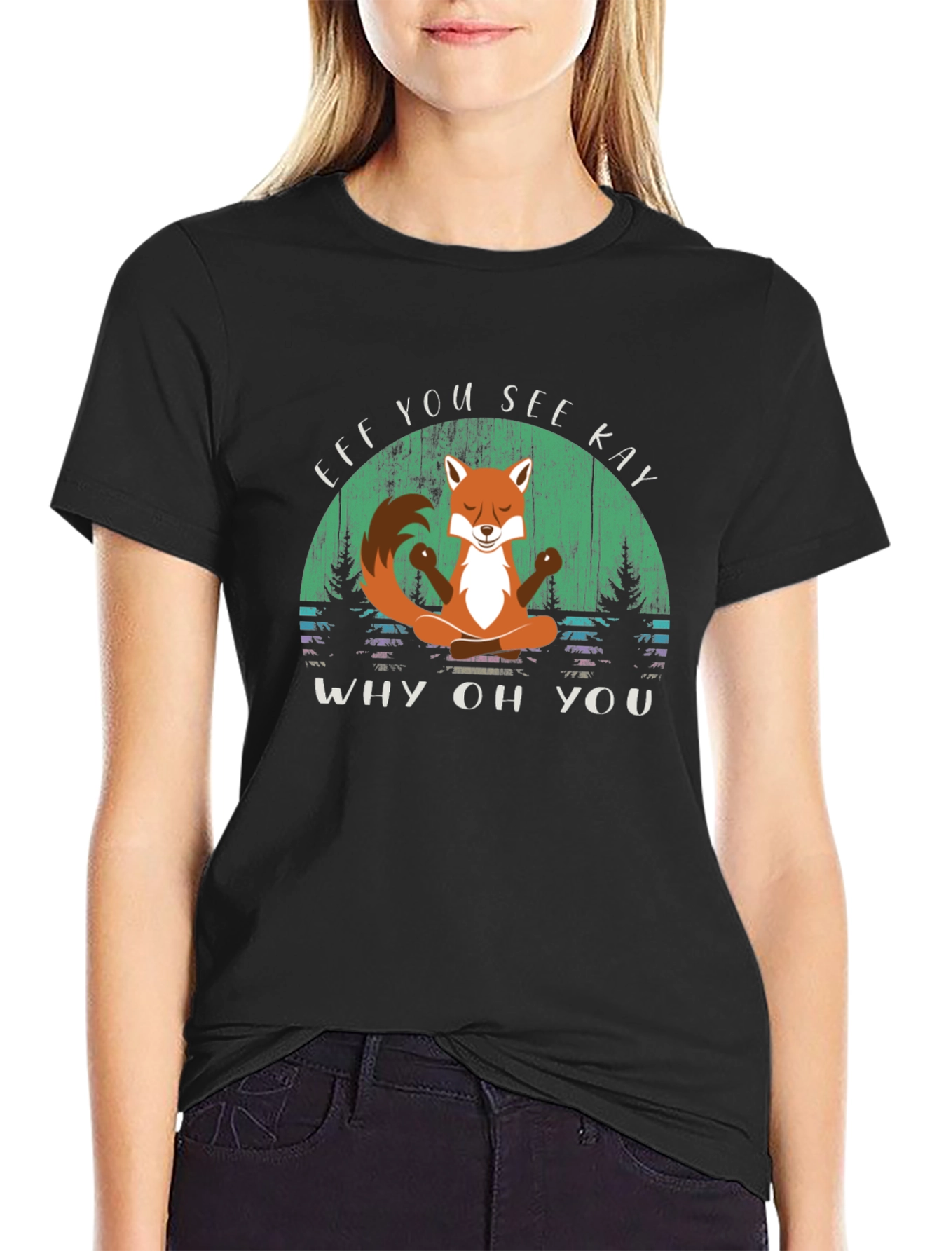 Funny Fox Yoga T-Shirt - Eff You See Kay